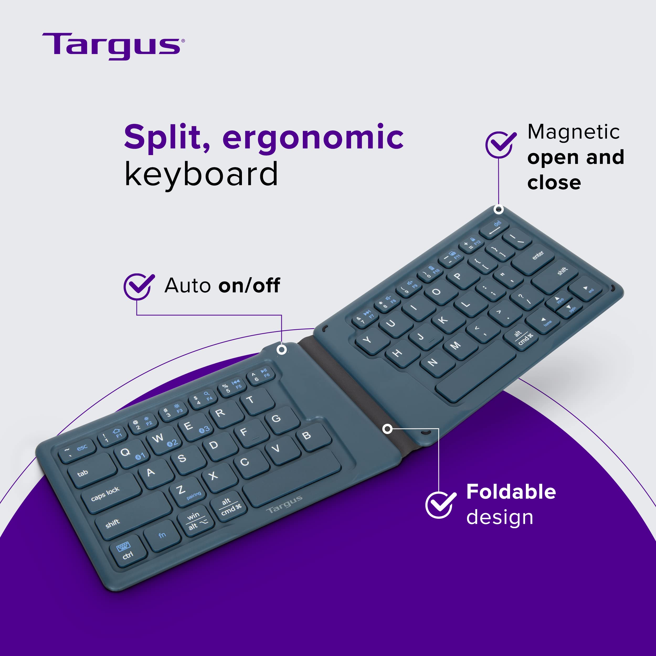 targus-ergonomic-foldable-bluetooth-keyboard-pocket-sized-split-design-multi-dev image 2