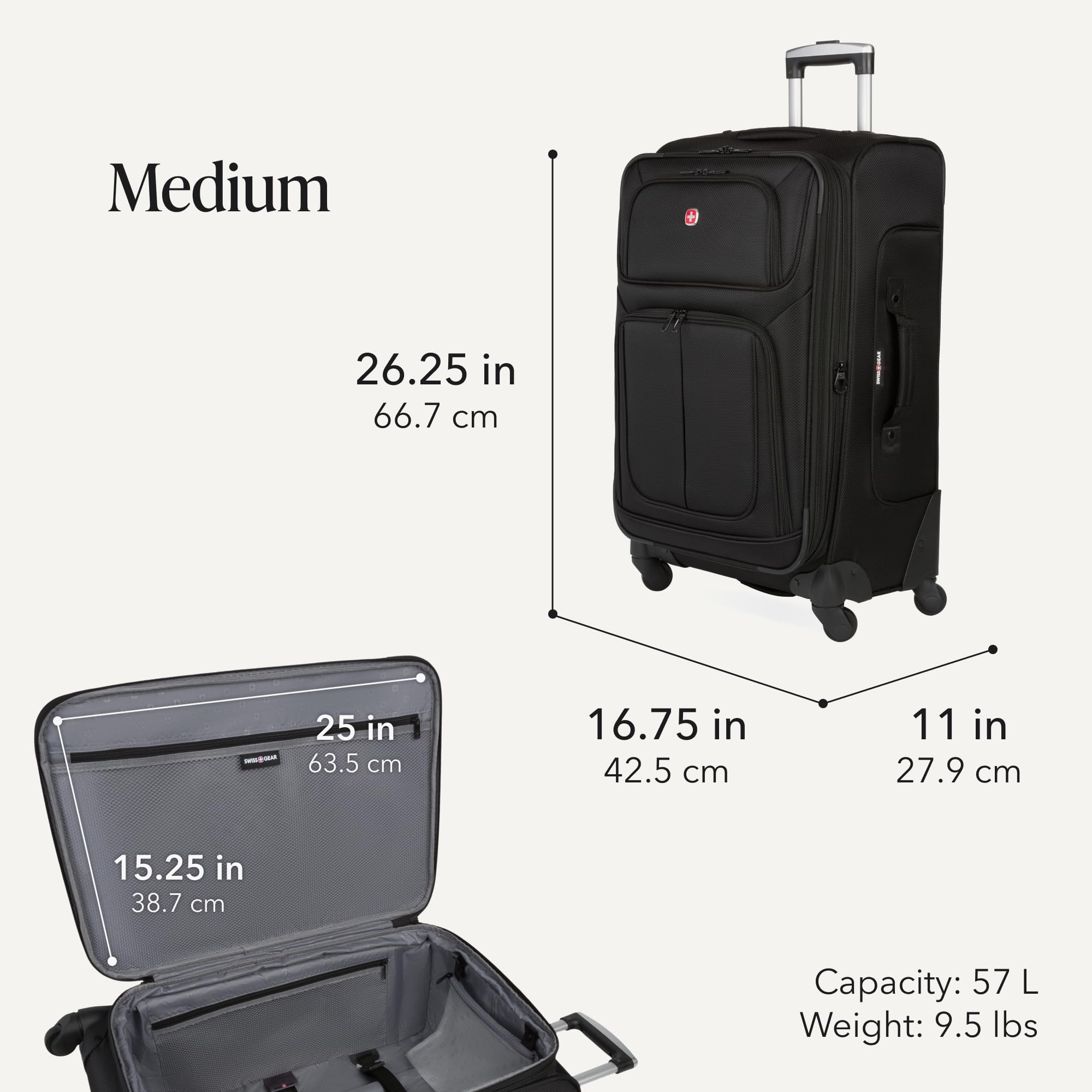 swissgear-sion-softside-expandable-spinner-3-piece-luggage-set-carry-on-medium-l image 3