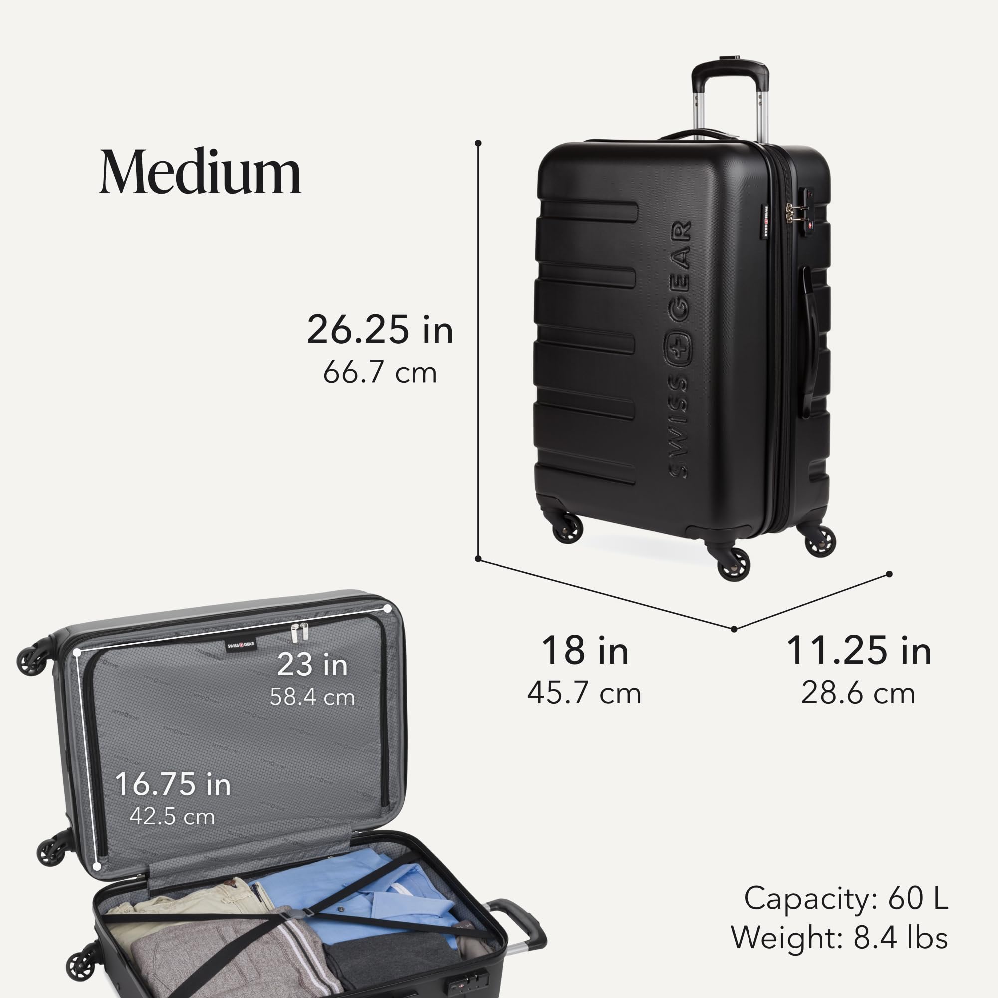 swissgear-7366-signature-expandable-hardside-luggage-3-piece-set-19-23-27 image 3