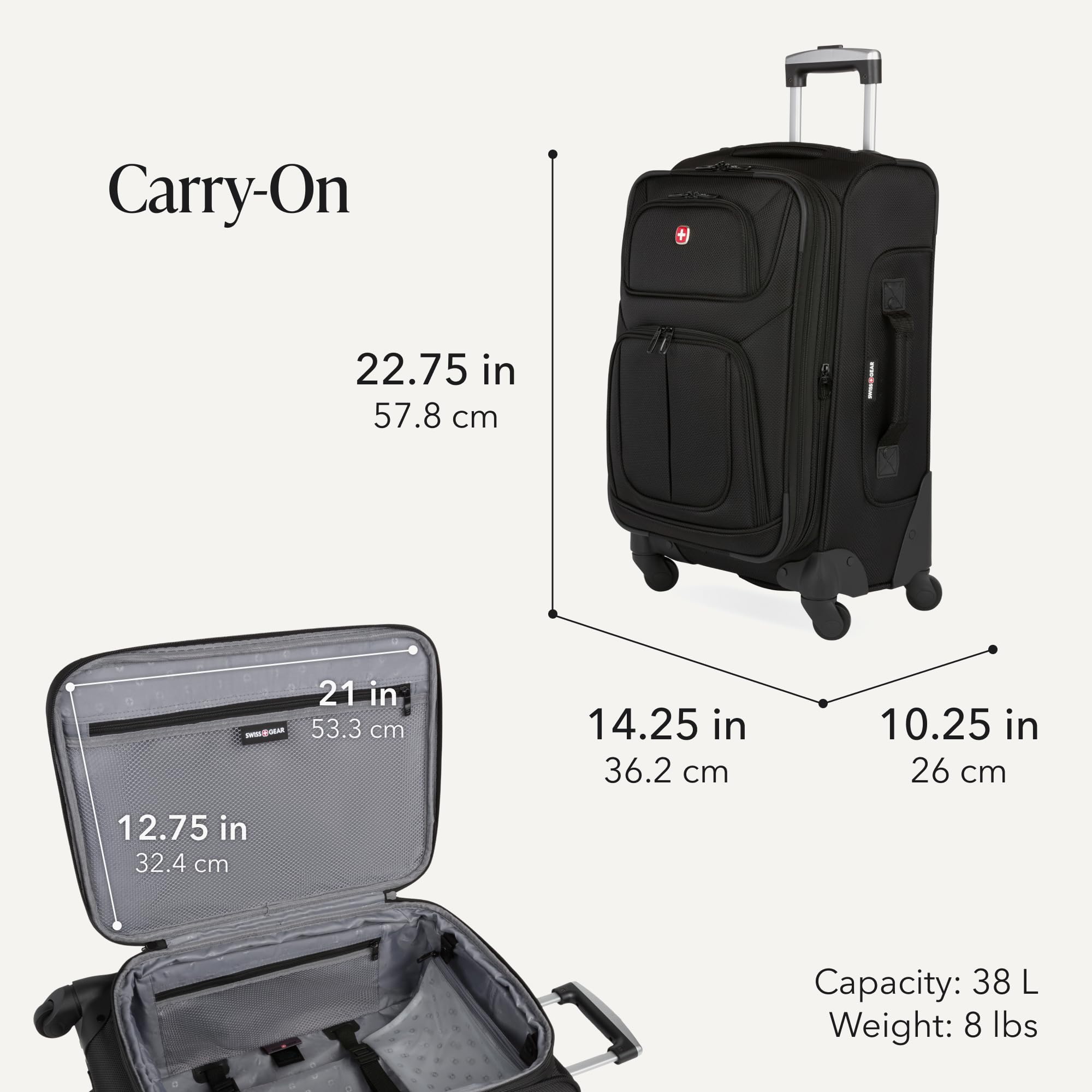 swissgear-sion-softside-expandable-spinner-3-piece-luggage-set-carry-on-medium-l image 2