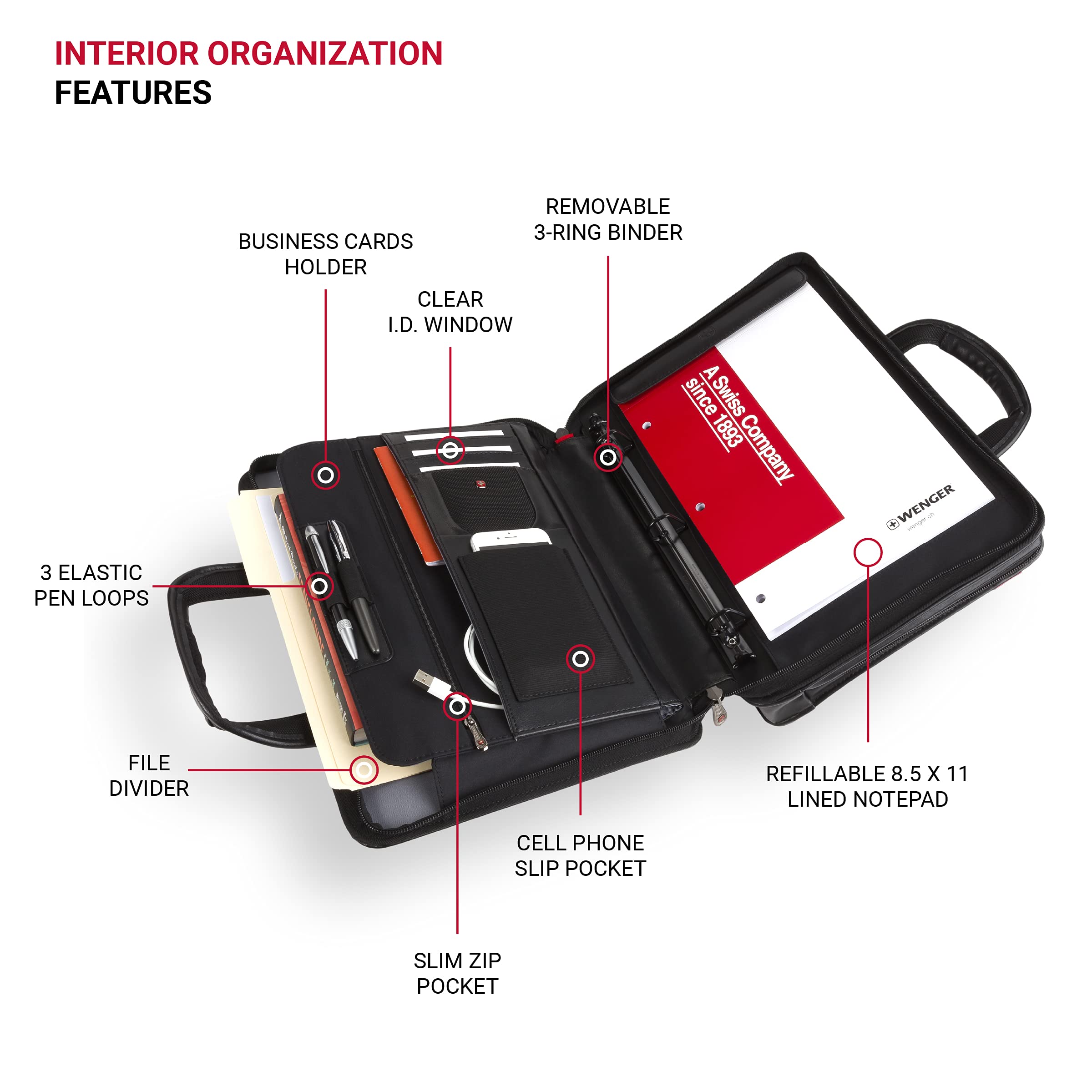 wenger-proxy-zippered-laptop-presentation-padfolio-black-14-inch-601675 image 2