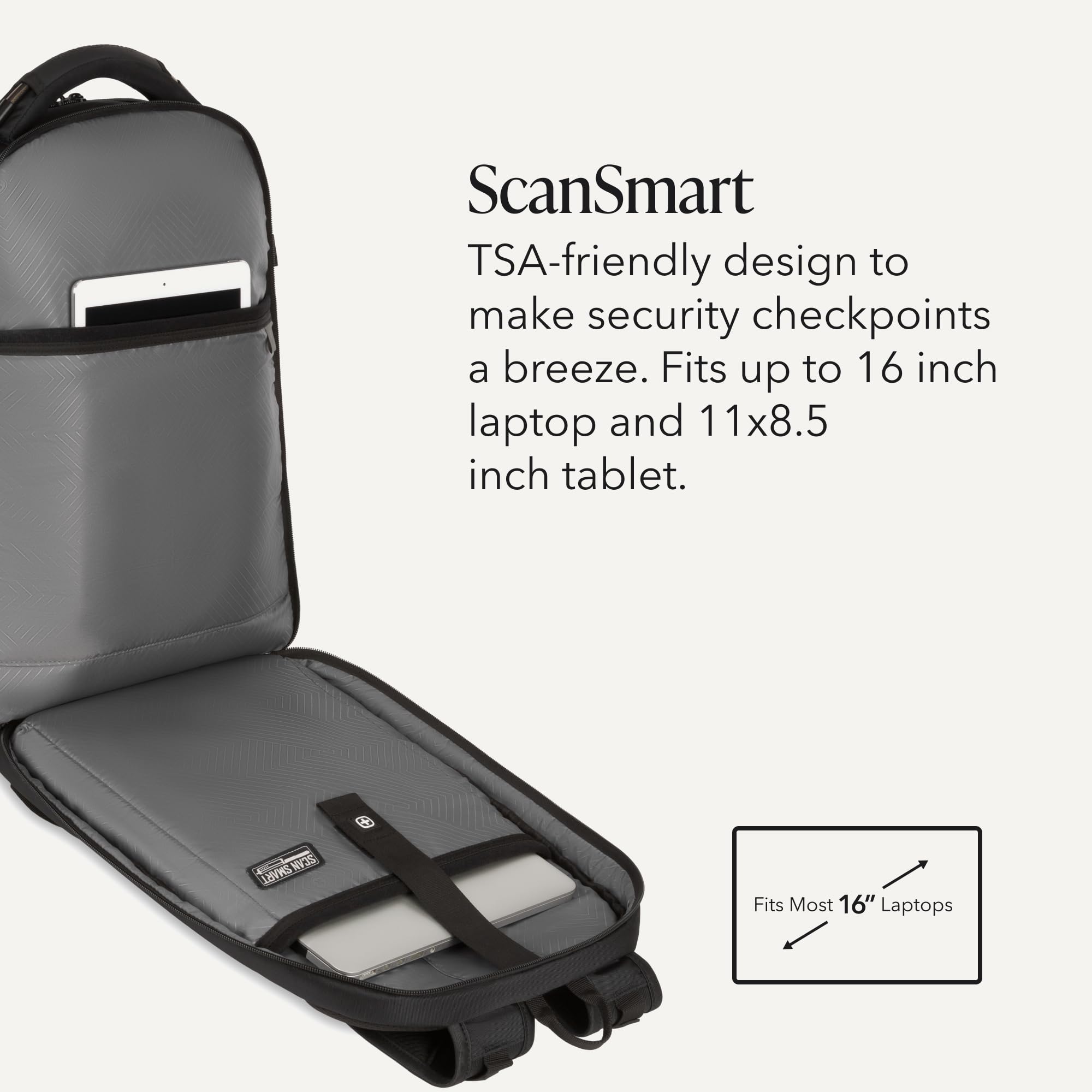 swissgear-travel-tech-pro-laptop-backpack-tsa-friendly-scansmart-16-inch-black image 3