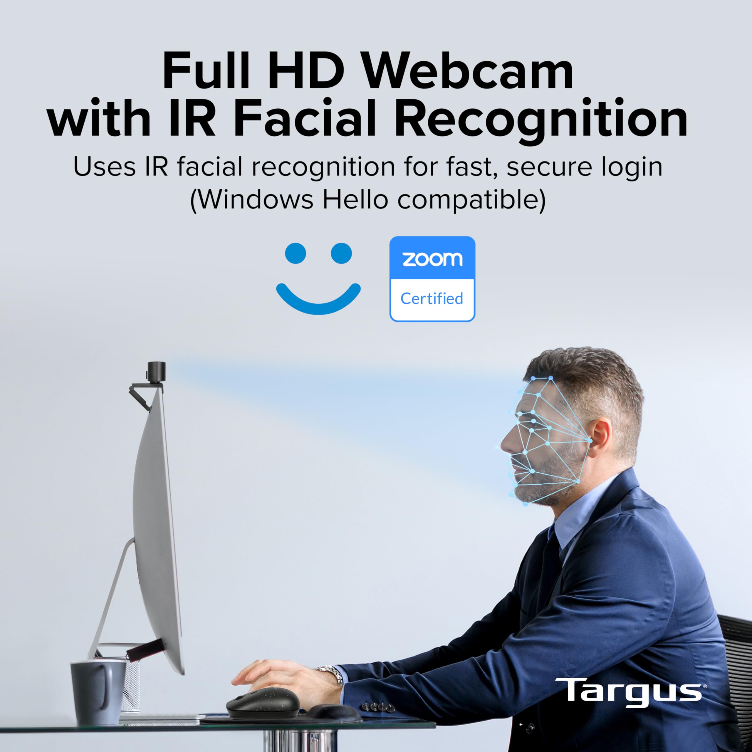 targus-full-hd-1080p-webcam-with-ir-facial-recognition-windows-hello-compatible- image 2