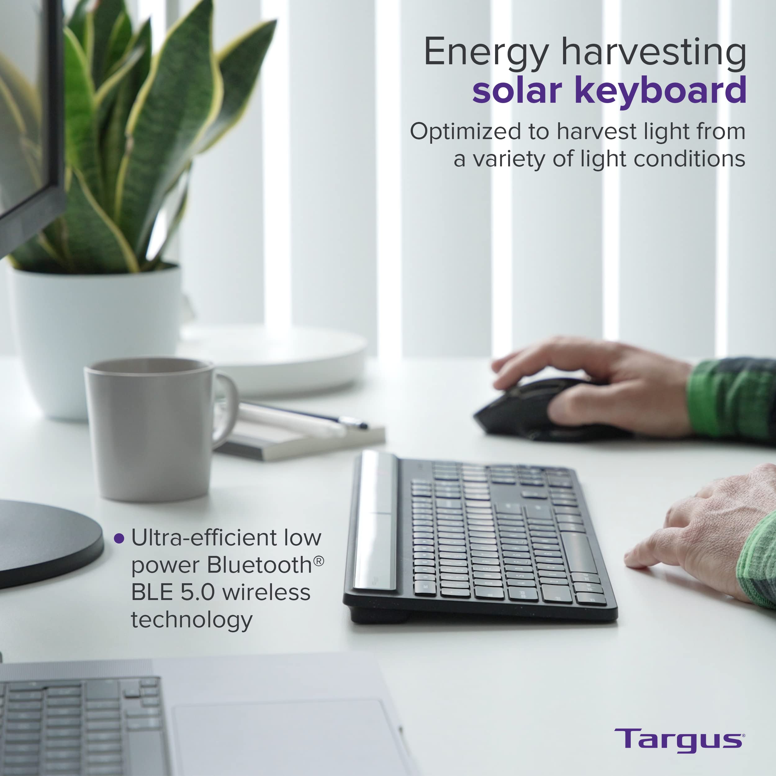 targus-full-size-sustainable-ecosmart-bluetooth-keyboard-akb868us-solar-powered- image 2