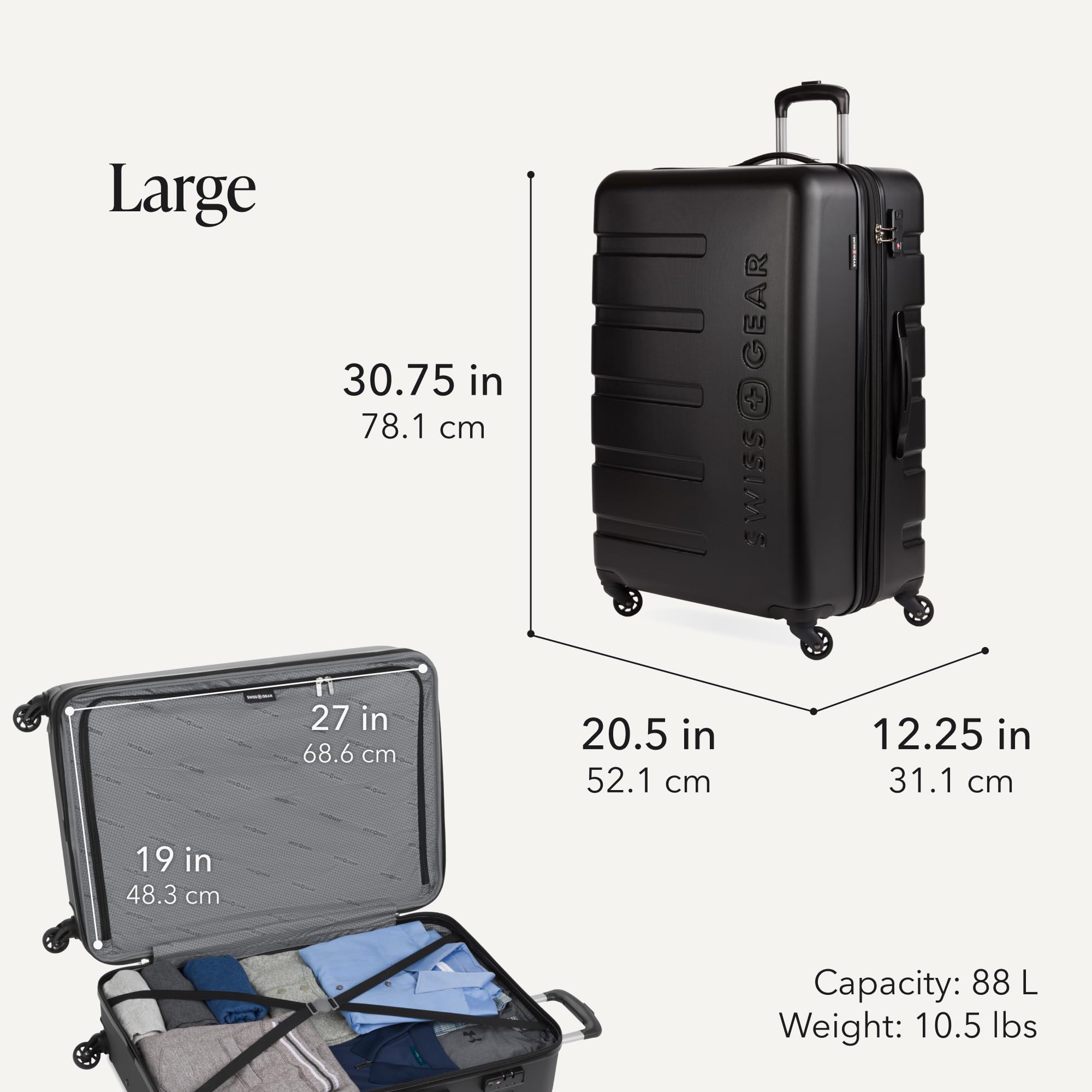 swissgear-7366-signature-expandable-hardside-luggage-3-piece-set-19-23-27 image 4
