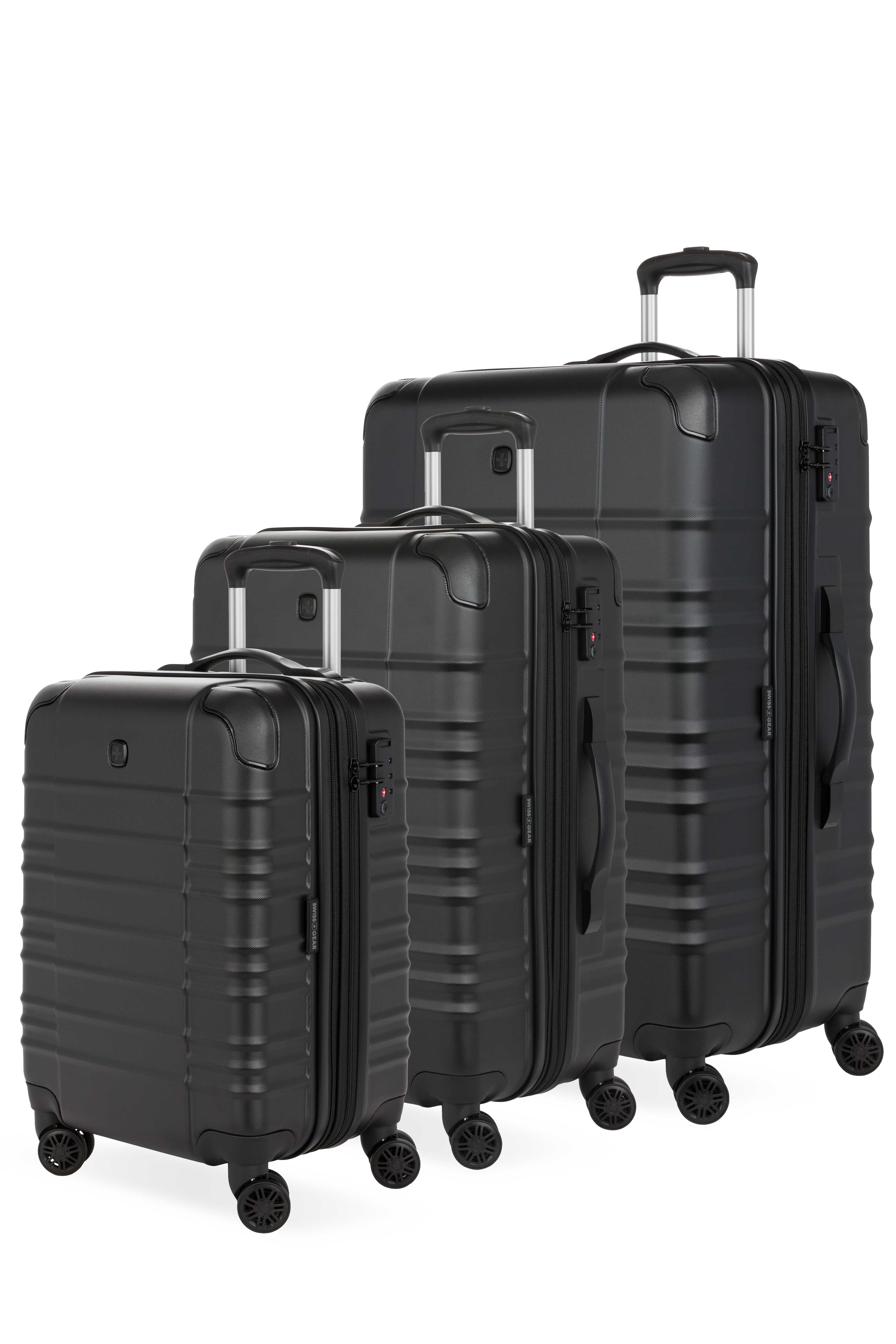 swissgear-cascade-ii-3-piece-spinner-luggage-set-textured-abs-hard-shell-20-carr image 1