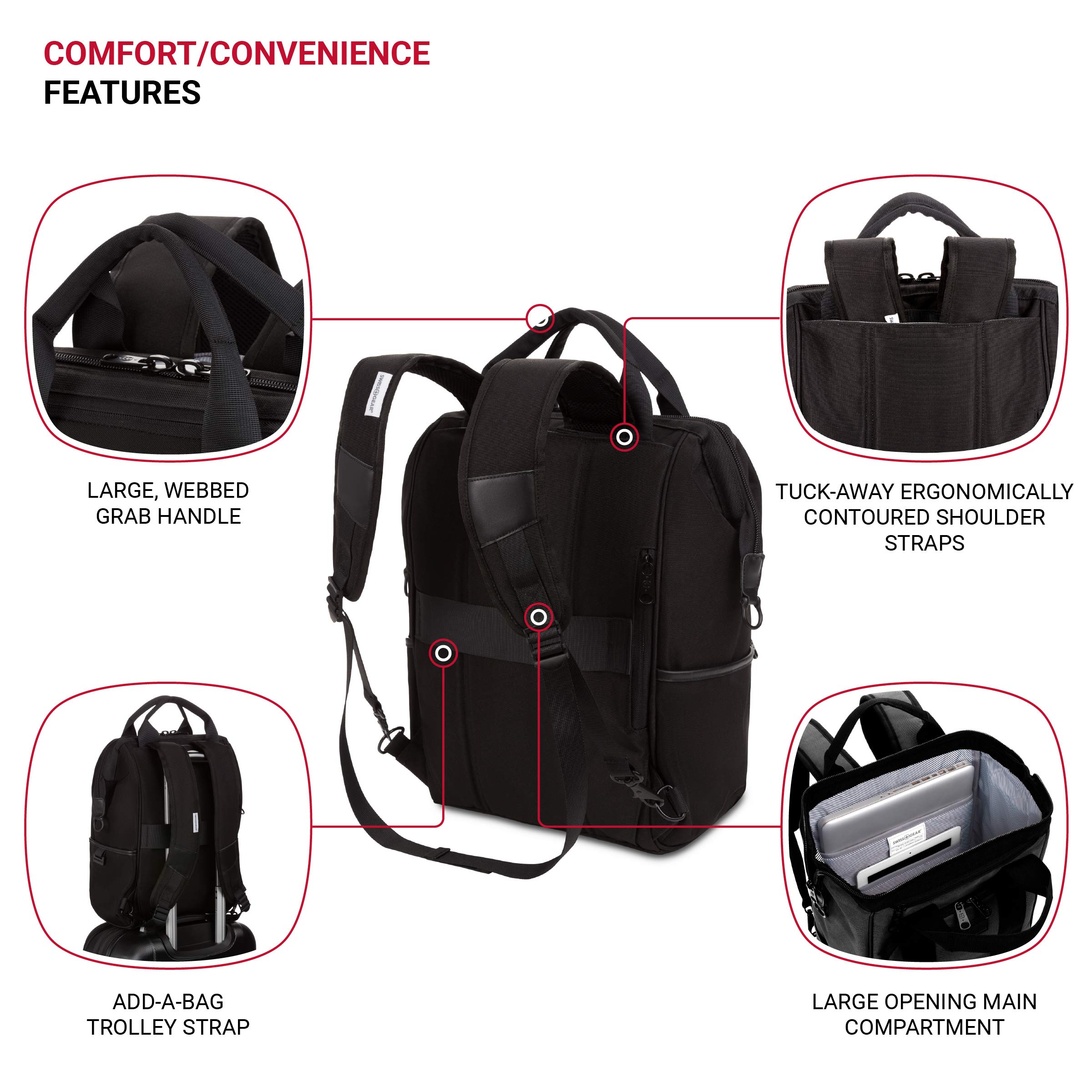 swissgear-3577-laptop-backpack-fits-16-inch-laptop-doctor-bag-style-black-stealt image 2