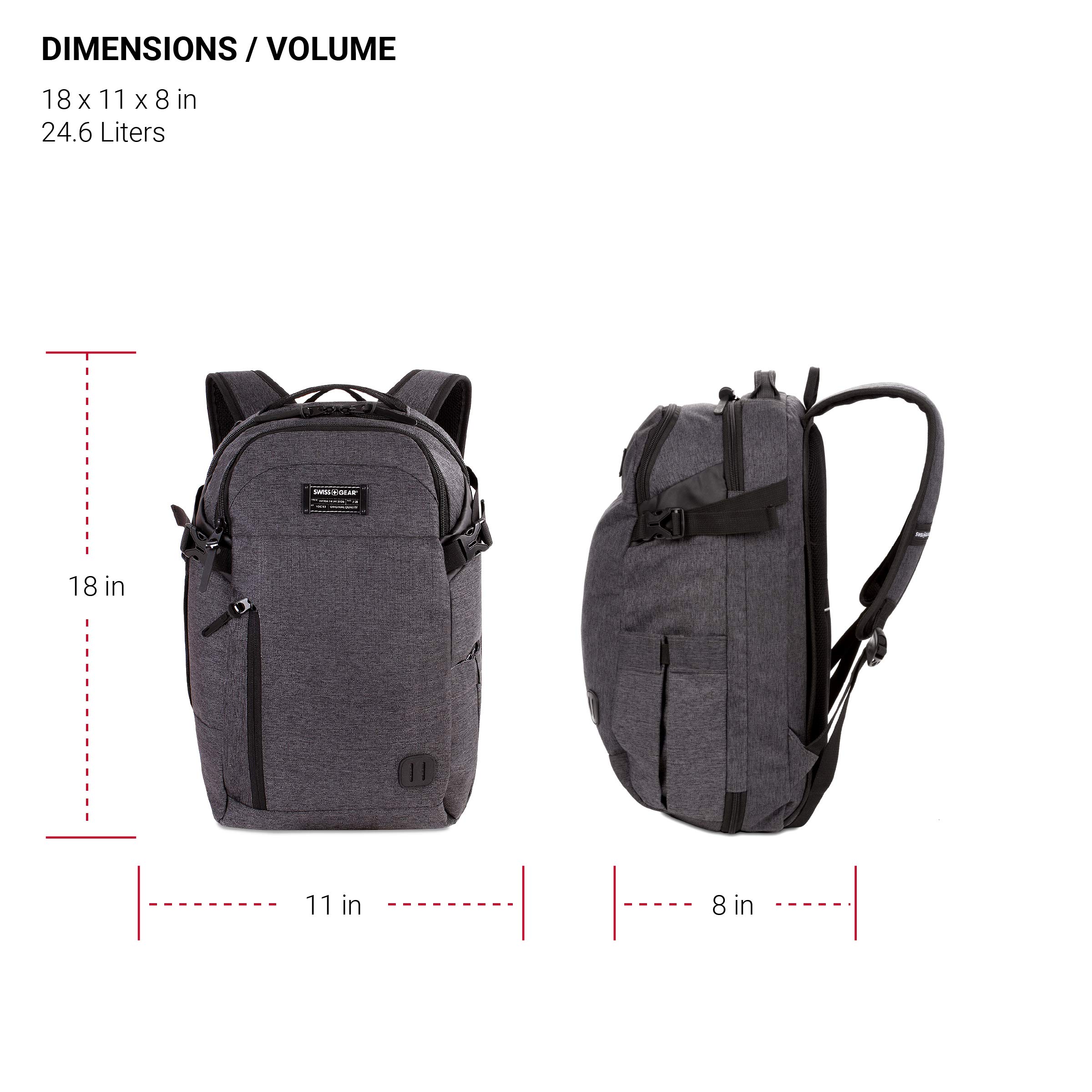 swissgear-hybrid-travel-laptop-backpack-heather-grey-18-24-6l image 5