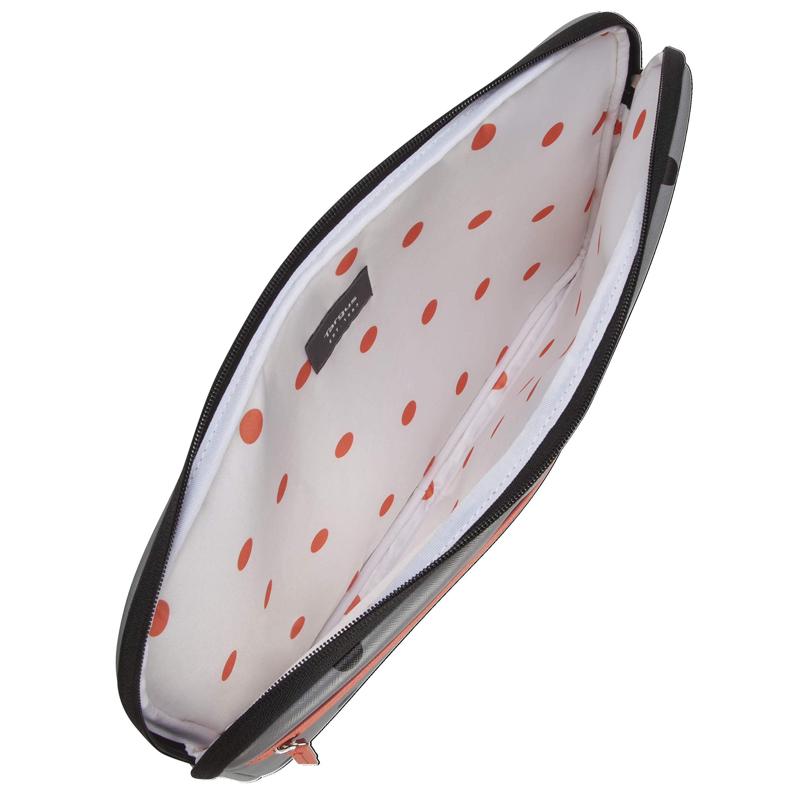 targus-arts-edition-15-6-laptop-sleeve-polka-dot-gray-salmon-tss999gl image 5