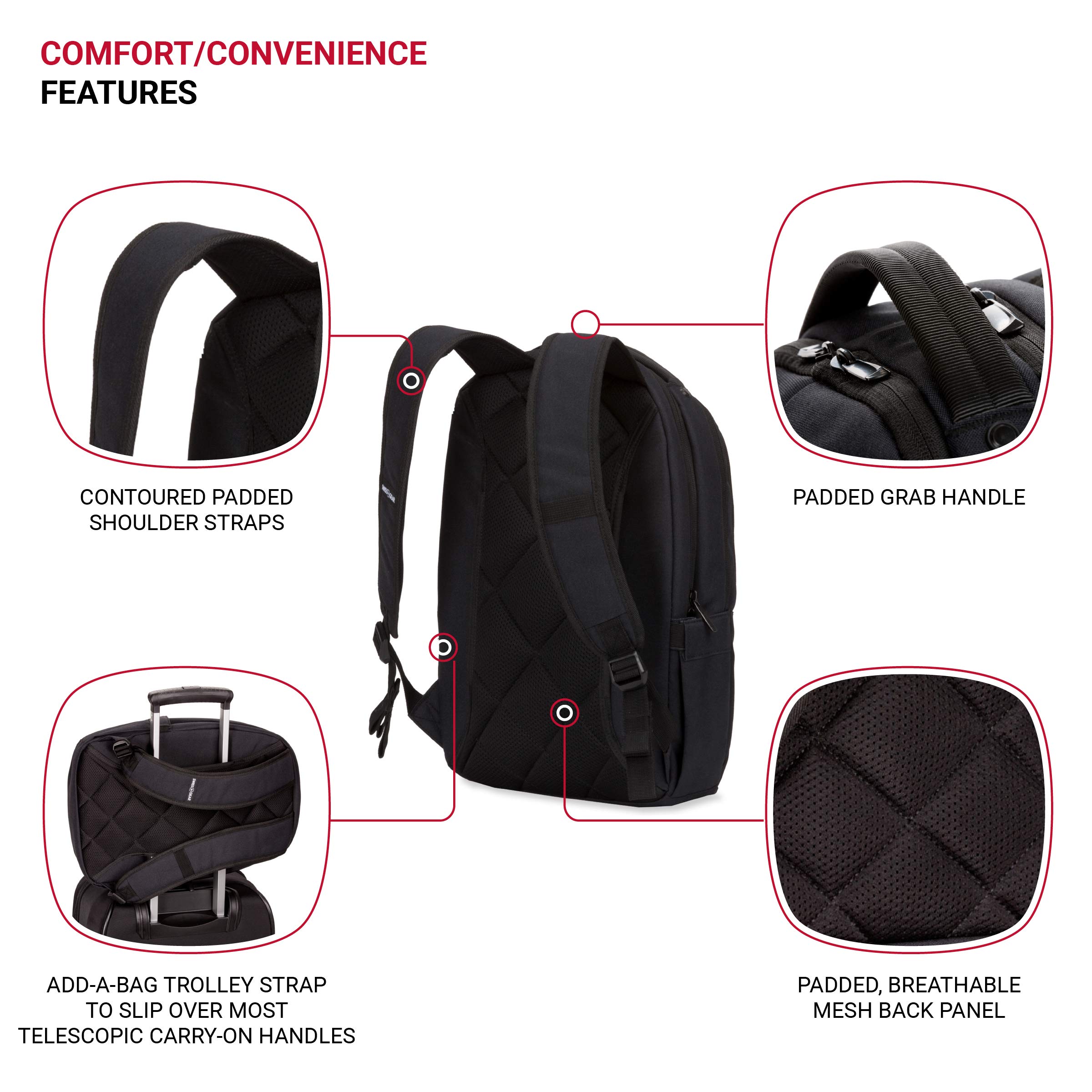 swissgear-3573-compact-laptop-backpack-black-white image 2