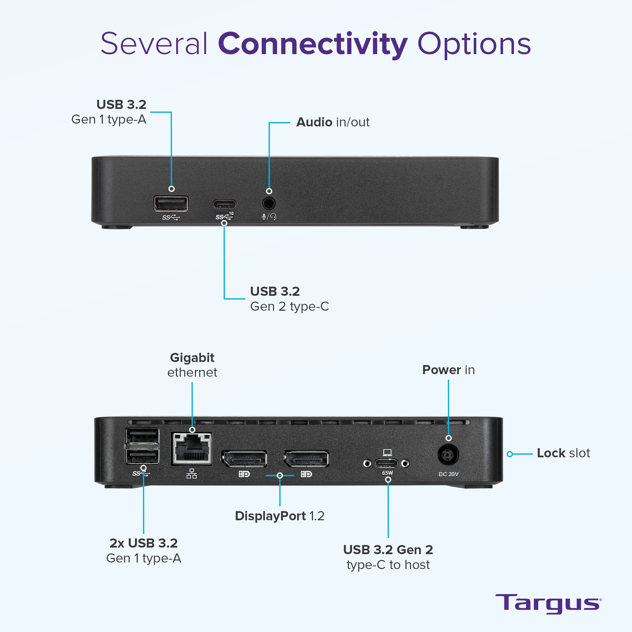 targus-dual-monitor-universal-usb-c-dv4k-dp-docking-station-with-65w-power-dock3 image 3