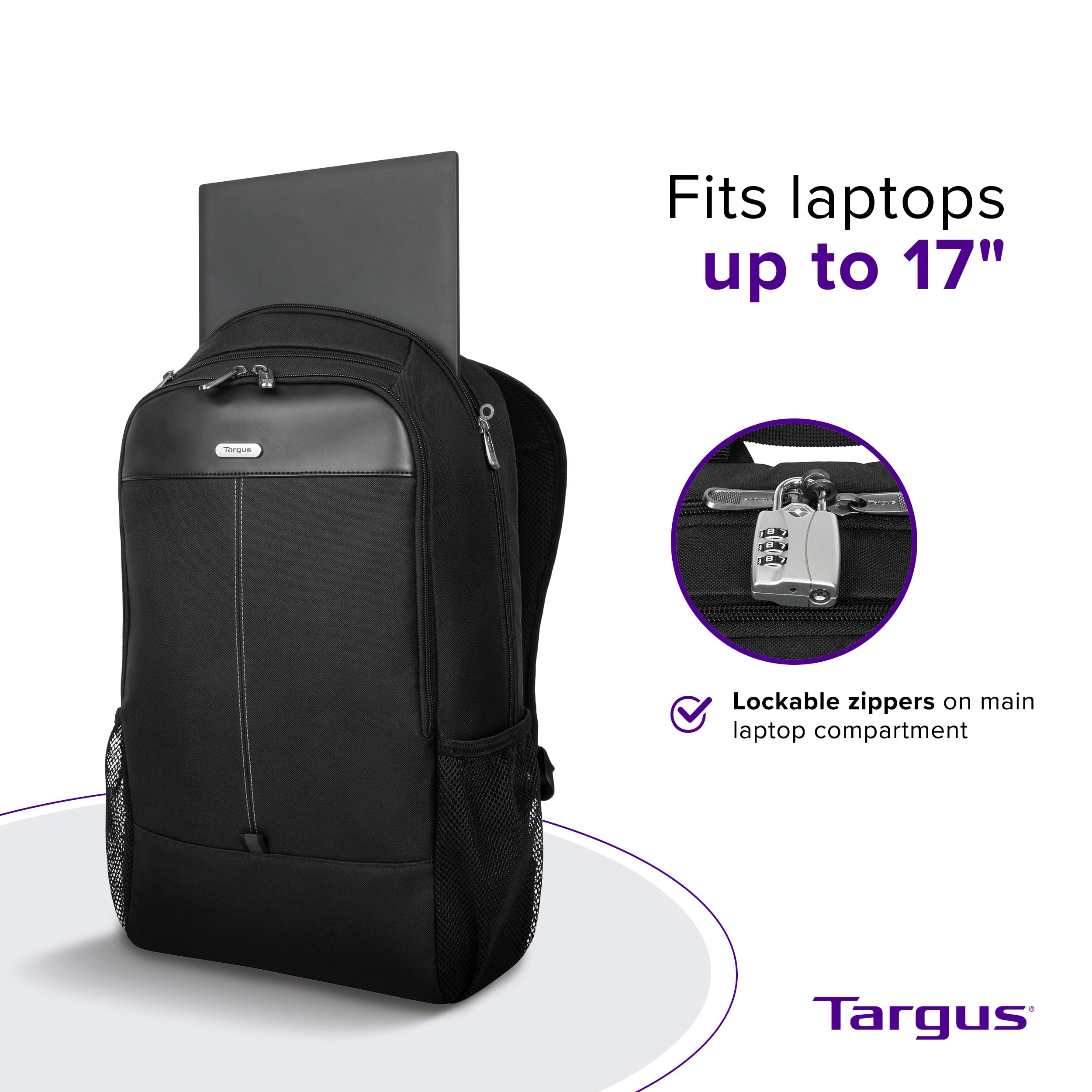 targus-17-inch-classic-laptop-backpack-fits-most-laptops-up-to-17-padded-travel- image 2