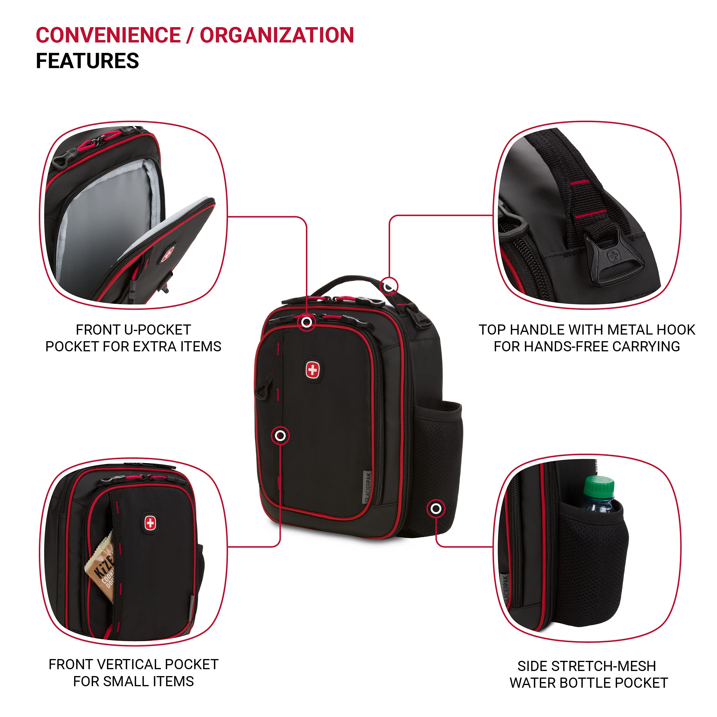 swissgear-3999-insulated-lunch-bag-black-red-durable-and-compact image 2