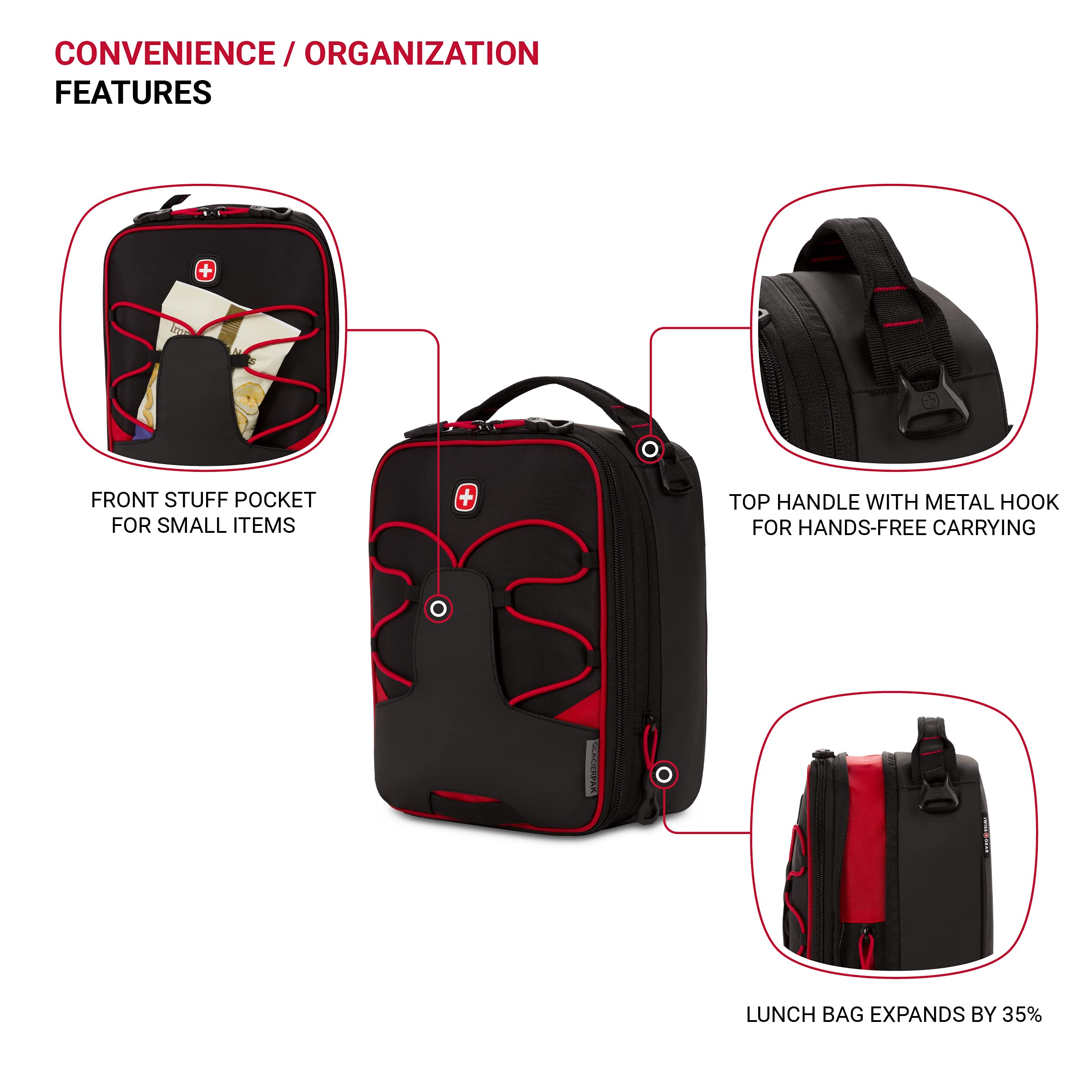 swissgear-3998-expandable-insulated-lunch-bag-black-red image 2