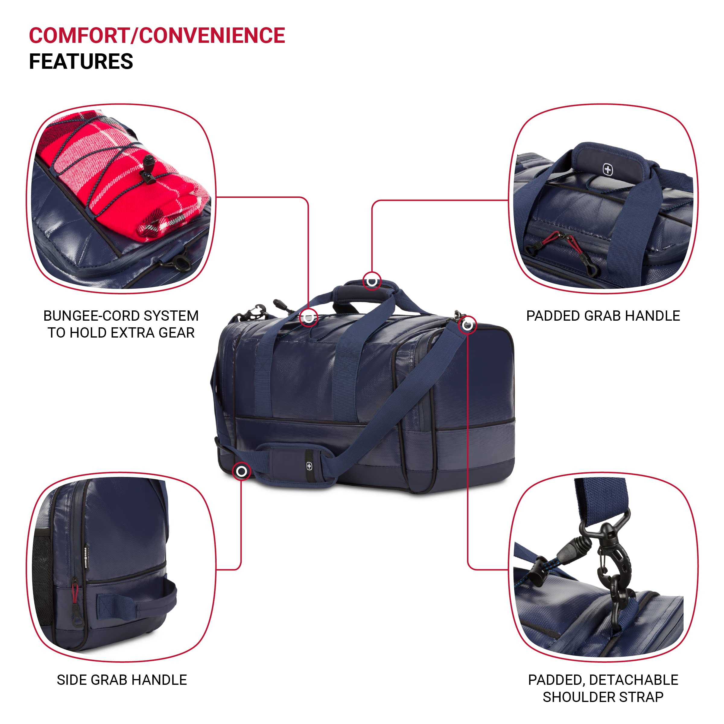 swissgear-apex-duffle-bag-for-travel-and-gym-with-bungee-cord-system image 2