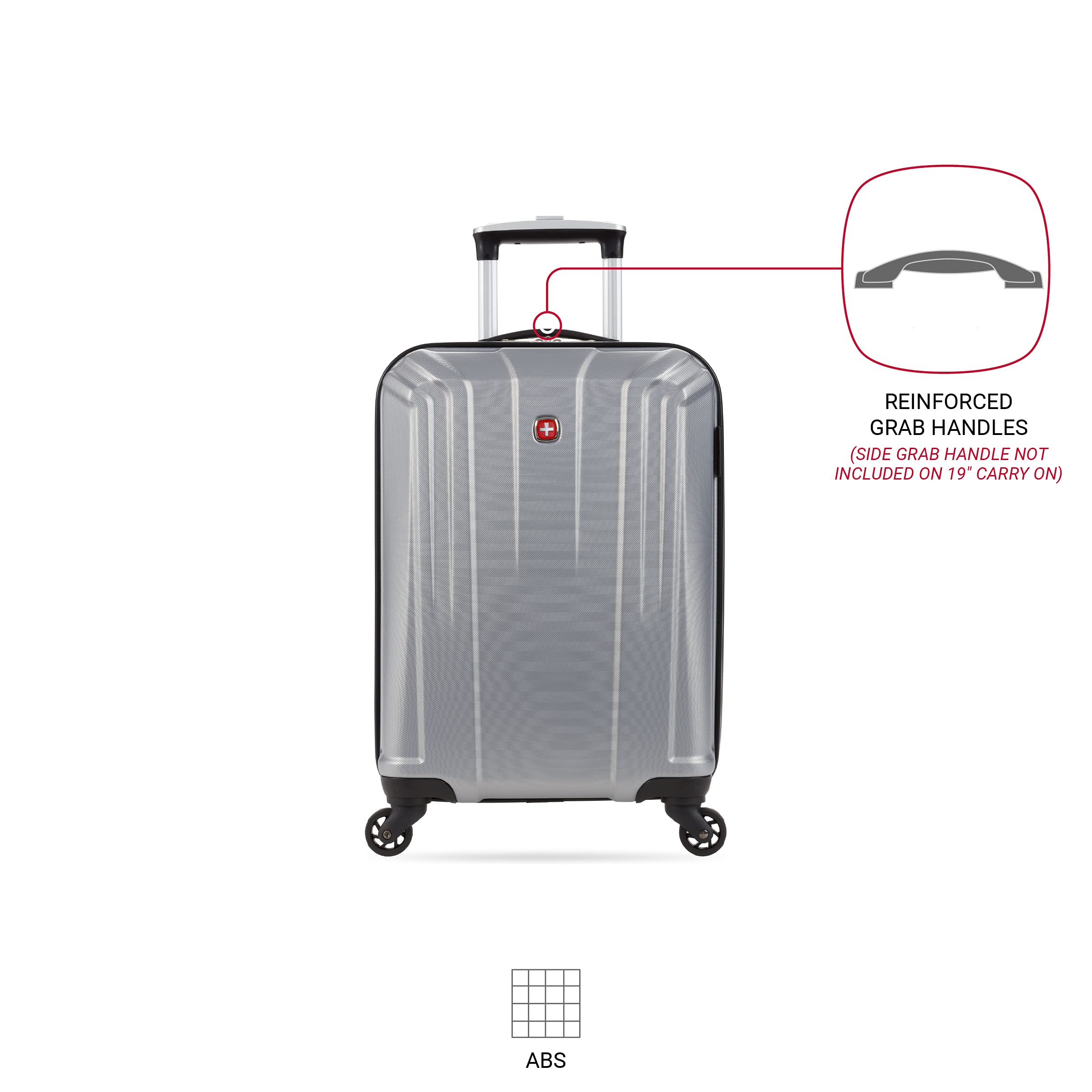 swissgear-3750-hardside-carry-on-spinner-luggage-18-5-inch-silver image 4