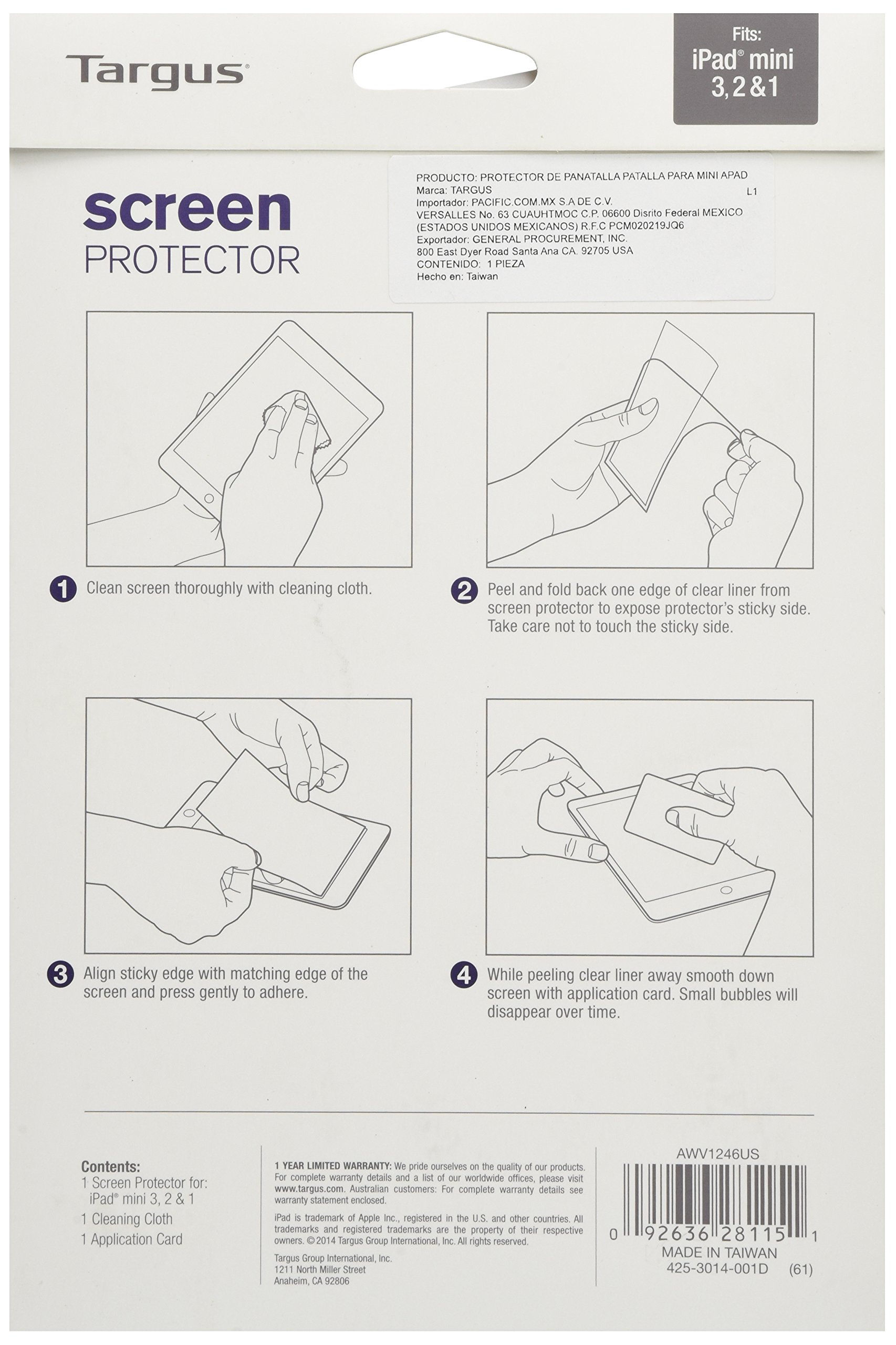 targus-screen-protector-for-ipad-mini-bubble-free-adhesive-clear-awv1246us image 2