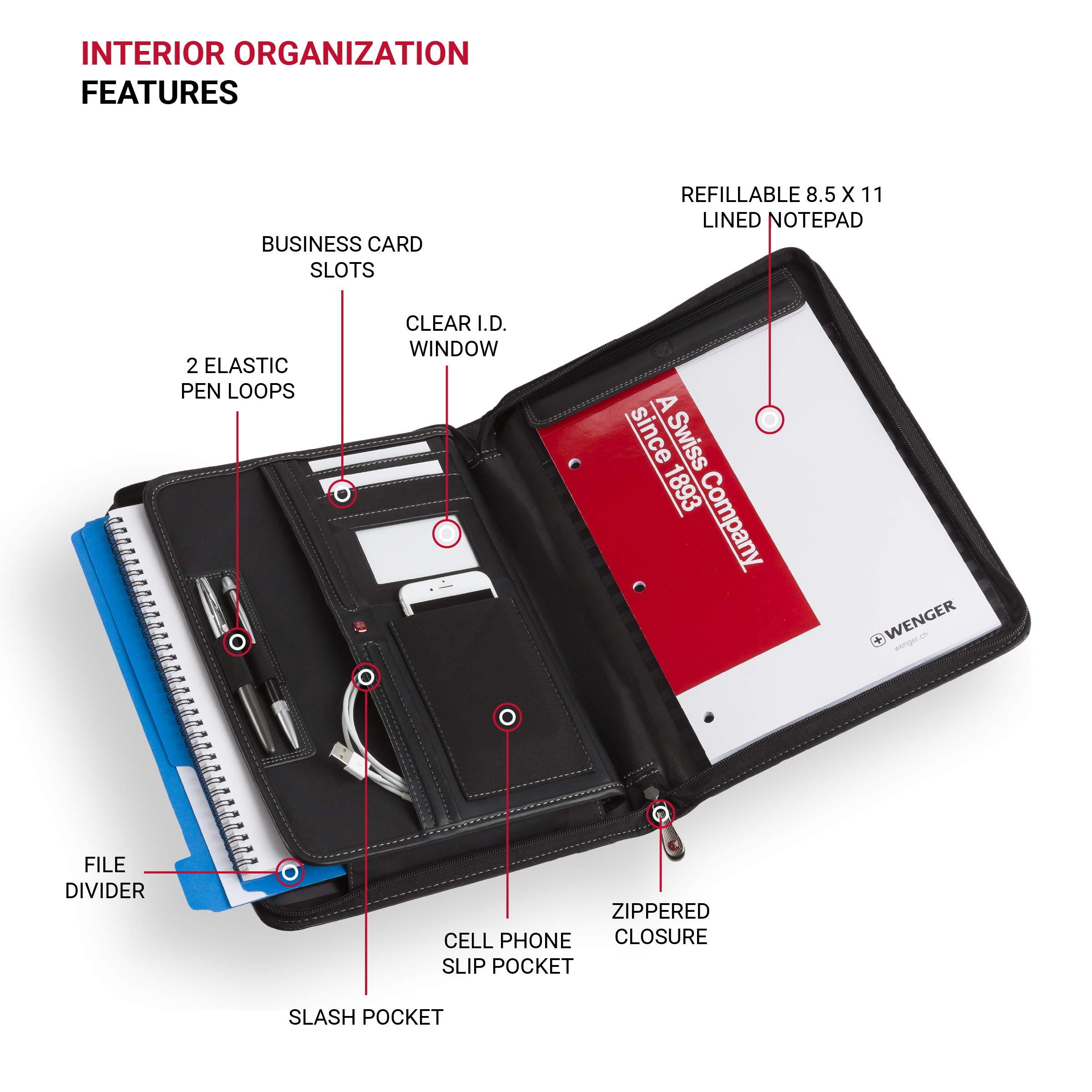 wenger-concept-zippered-padfolio-document-organizer-black-by-swissgear image 2