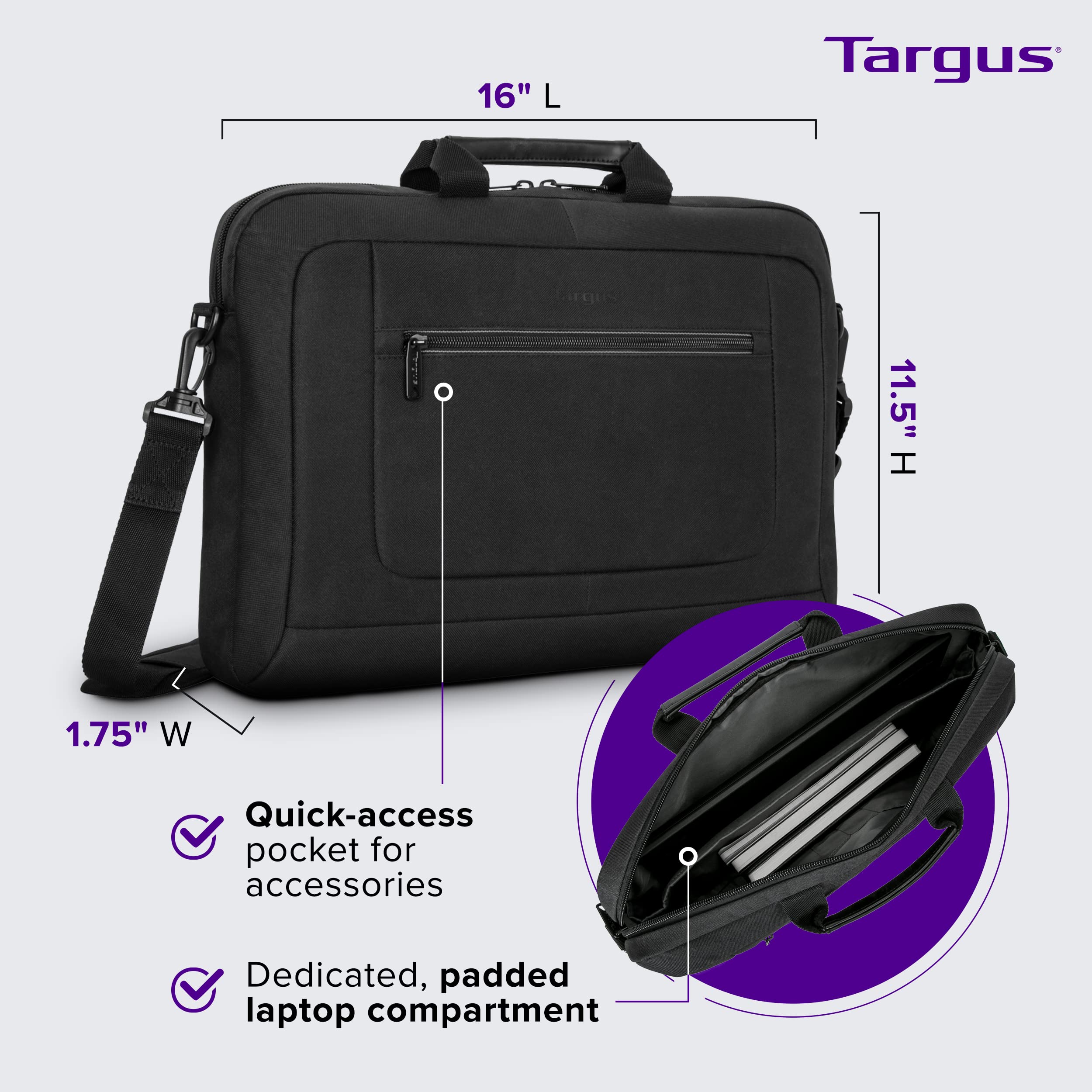 targus-classic-commuter-slimcase-15-6-lightweight-messenger-bag-with-water-resis image 3