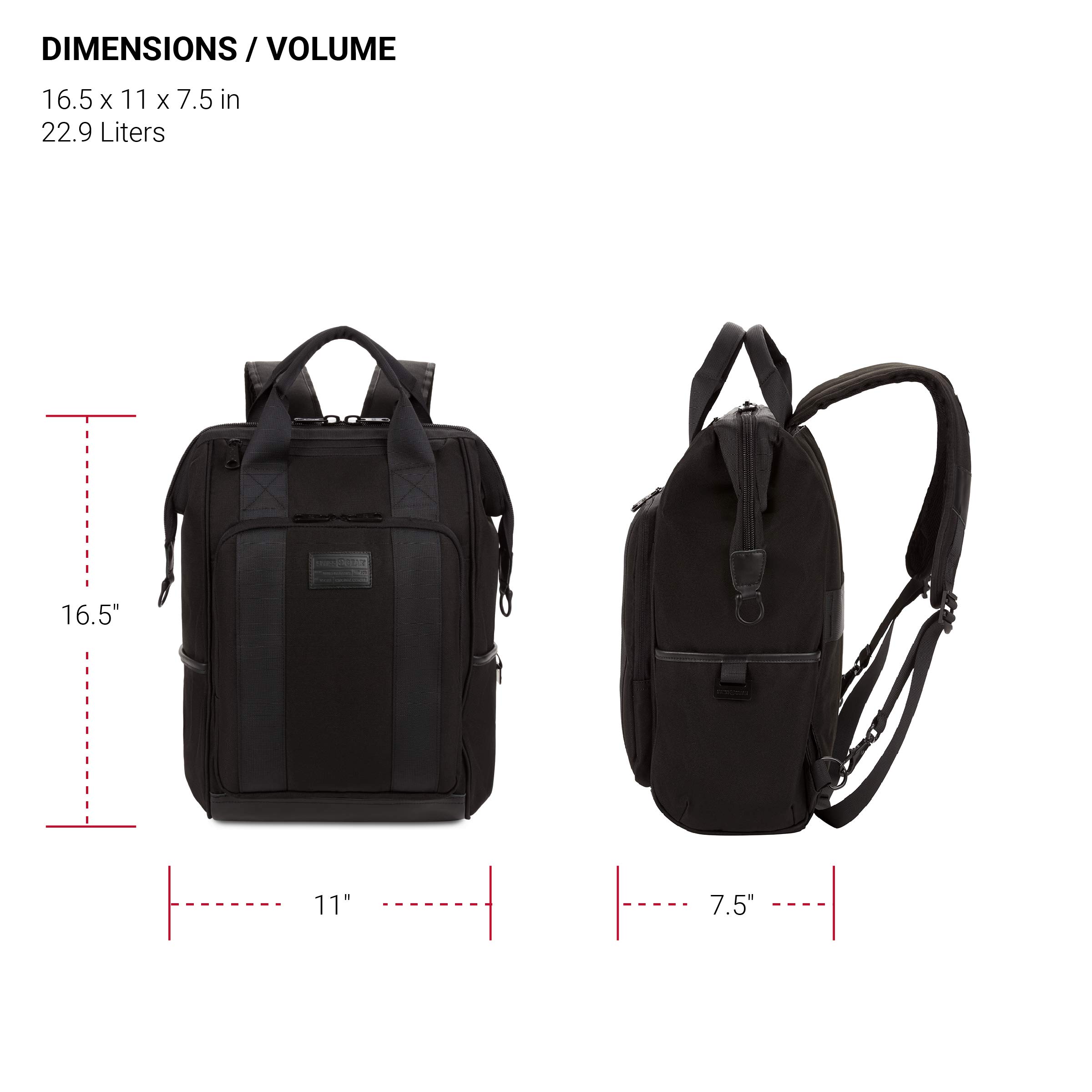 swissgear-3577-laptop-backpack-fits-16-inch-laptop-doctor-bag-style-black-stealt image 5