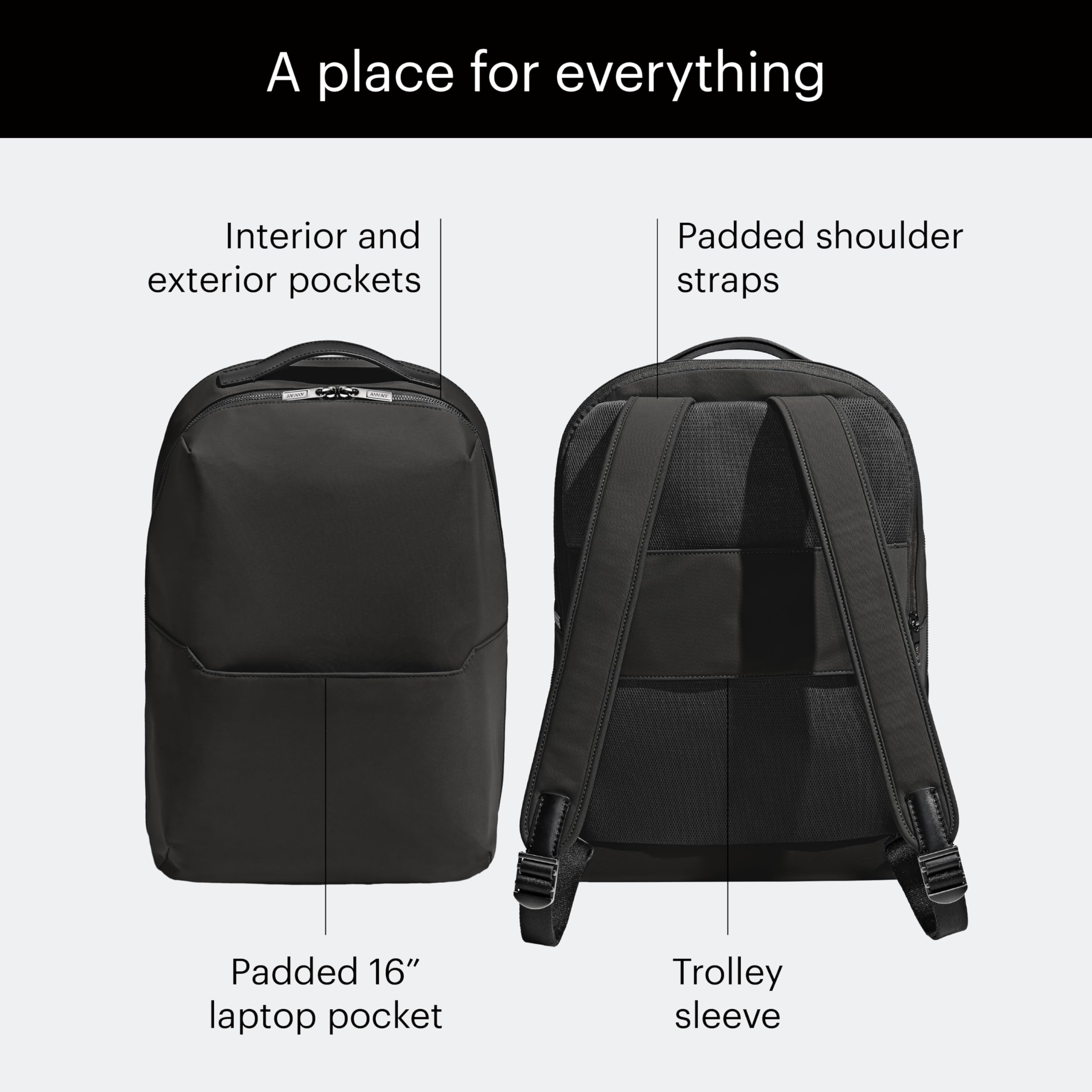 away-everywhere-zip-backpack-personal-item-airline-approved-backpack-with-16-pad image 3