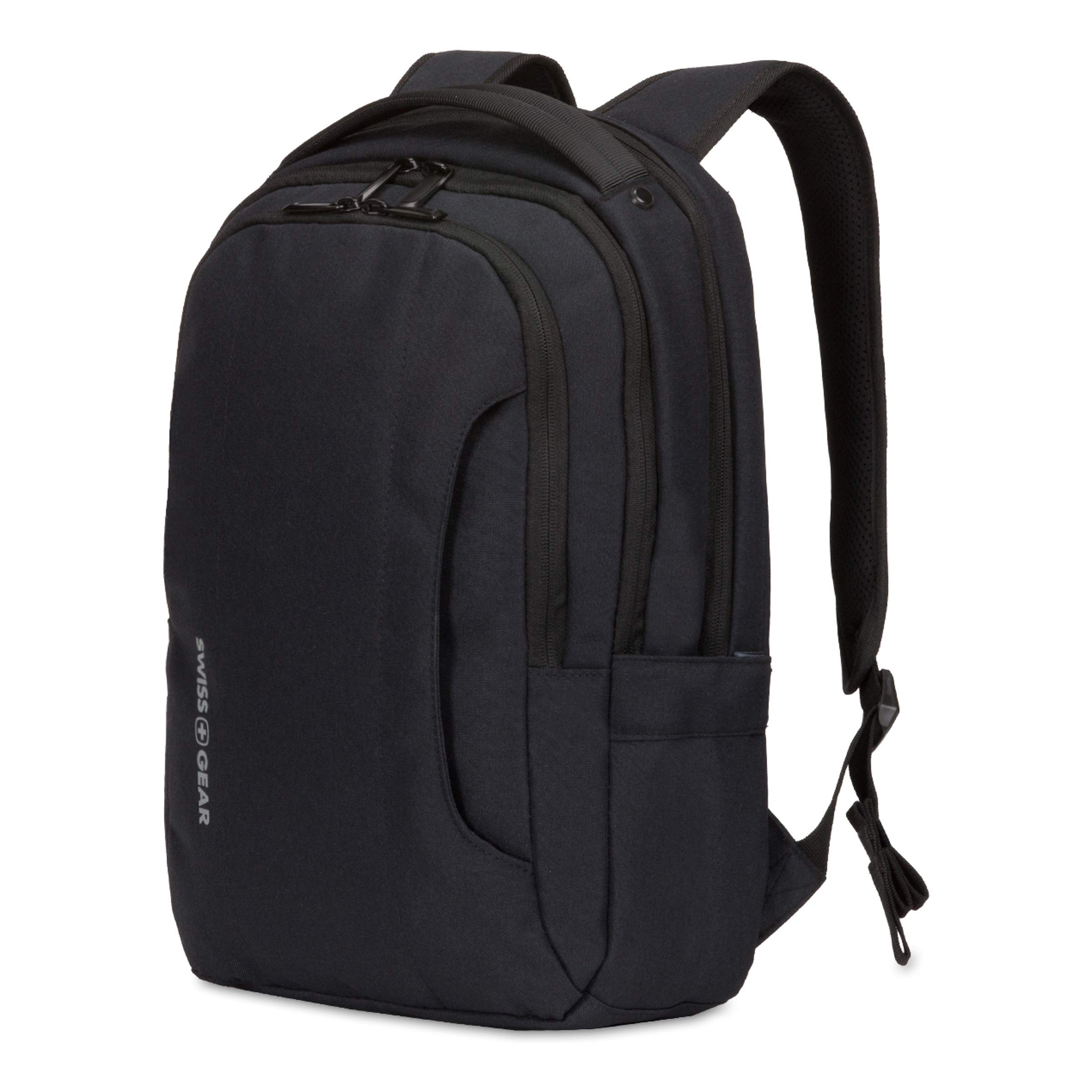 swissgear-3573-compact-laptop-backpack-black-white image 1