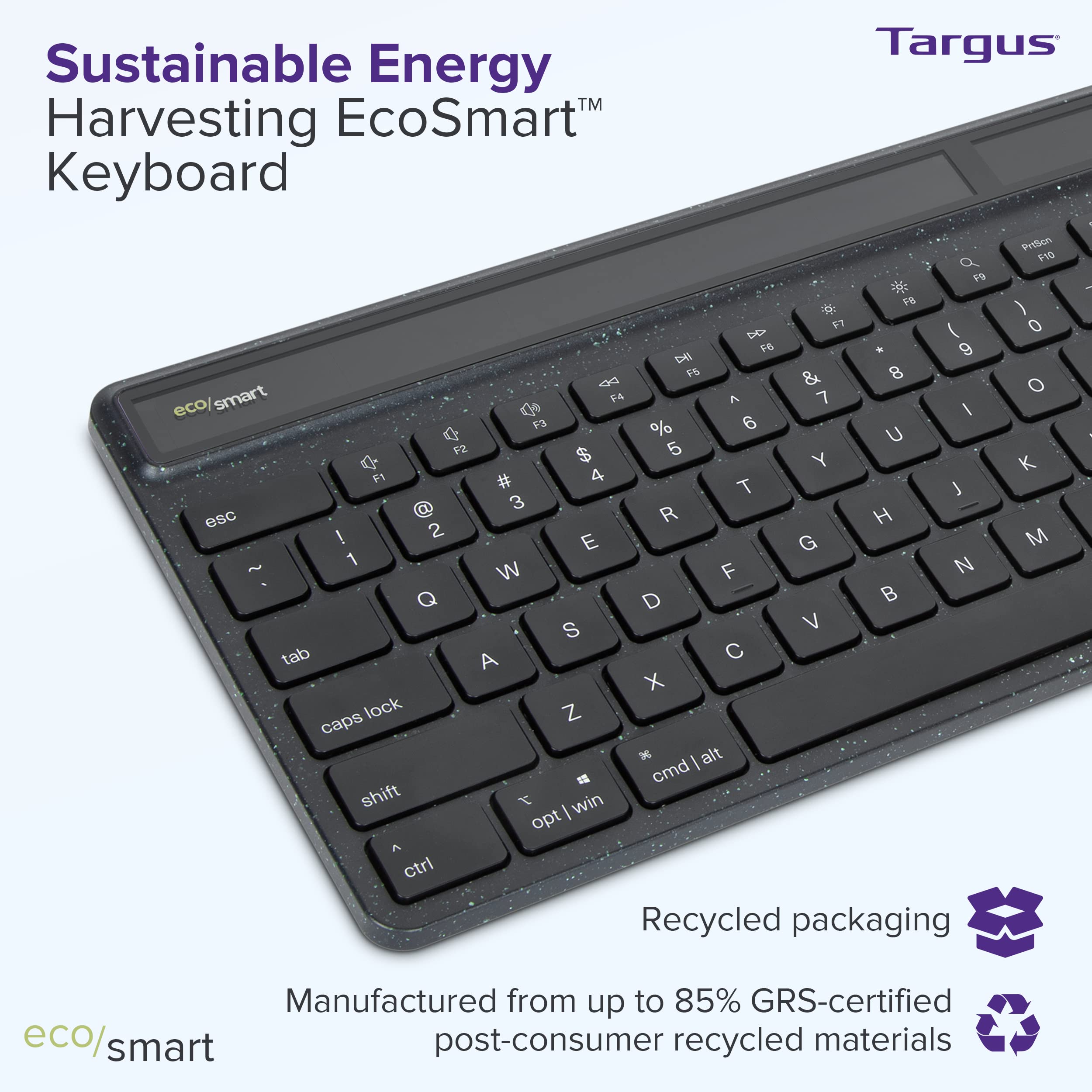 targus-full-size-sustainable-ecosmart-bluetooth-keyboard-akb868us-solar-powered- image 5