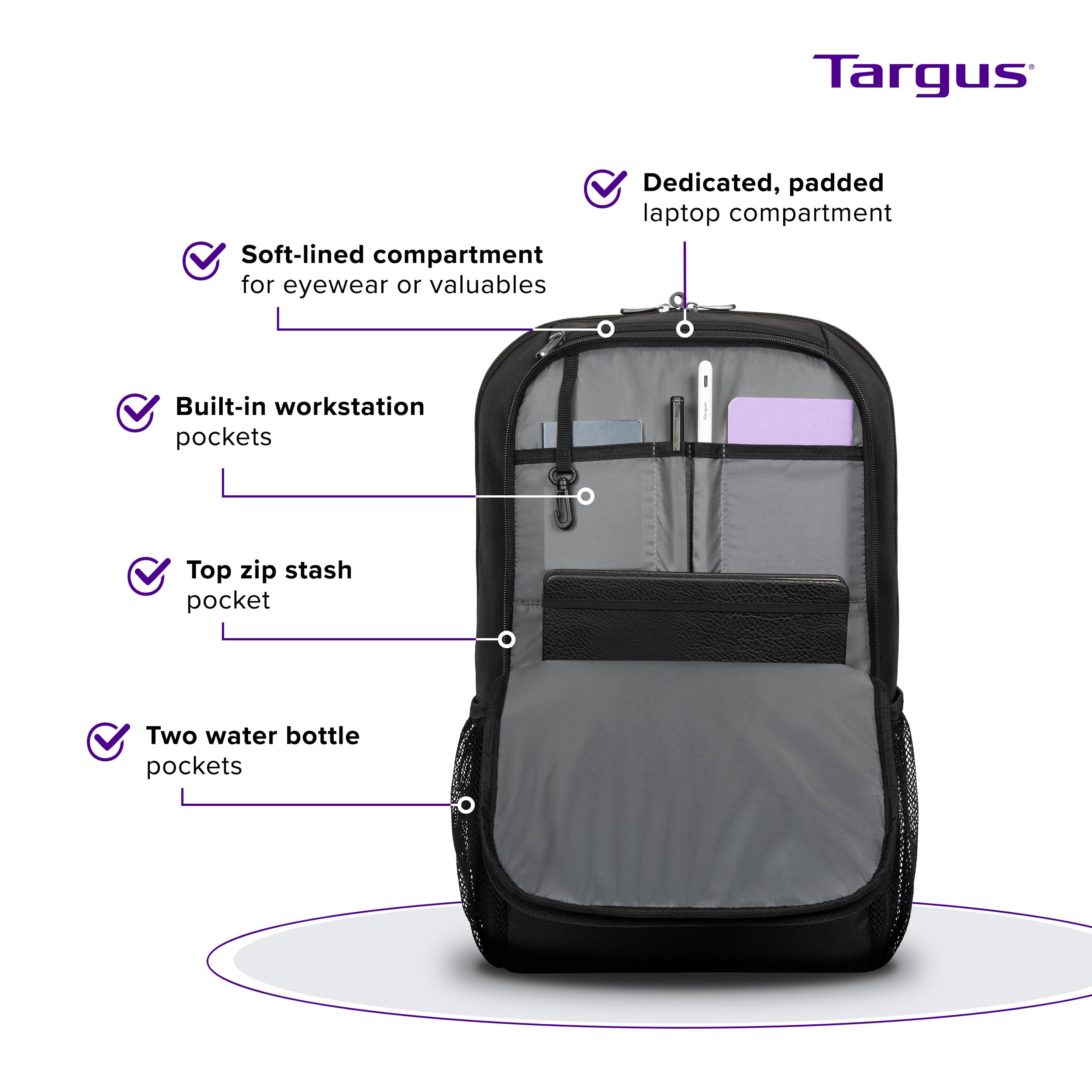 targus-17-inch-classic-laptop-backpack-fits-most-laptops-up-to-17-padded-travel- image 3