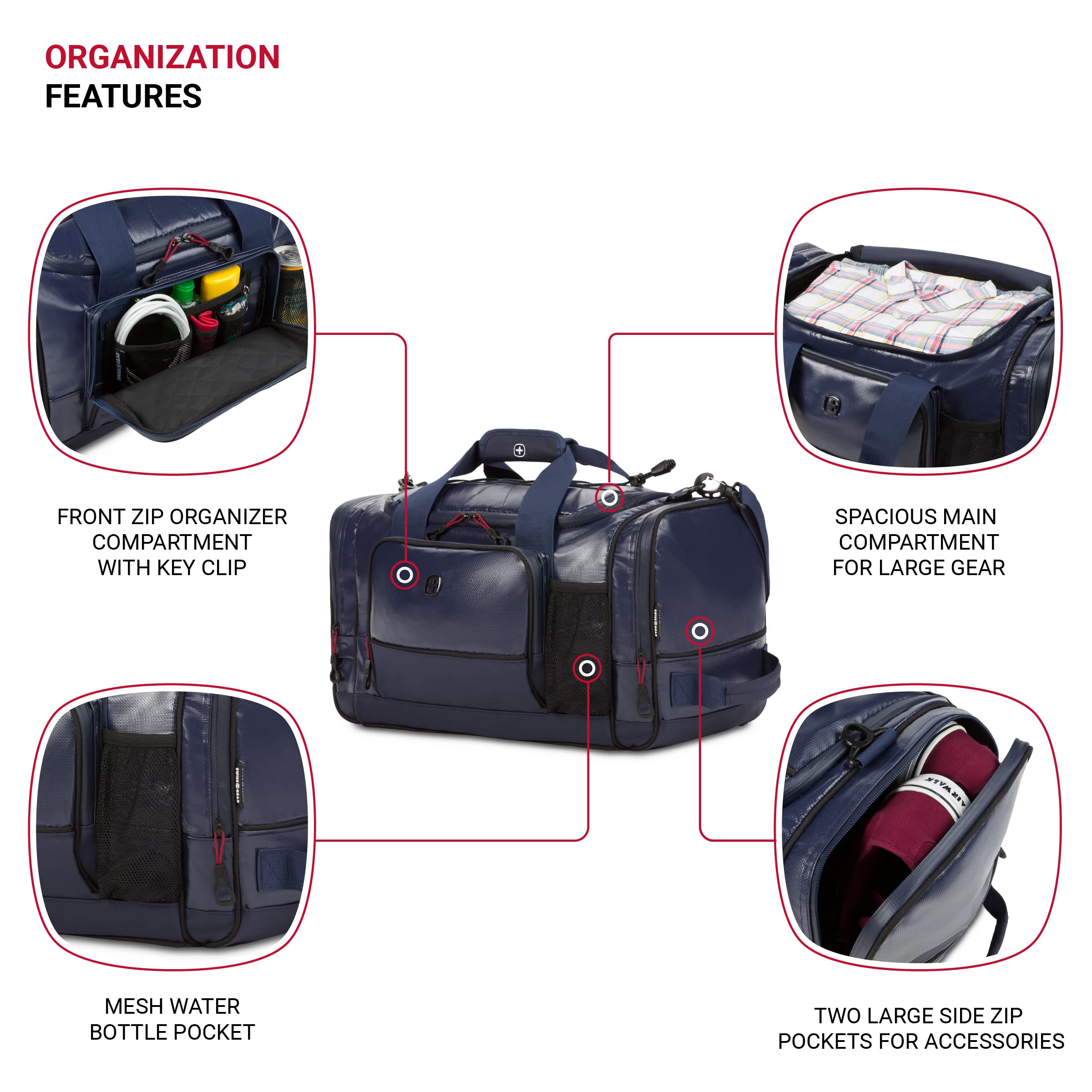 swissgear-apex-duffle-bag-for-travel-and-gym-with-bungee-cord-system image 3