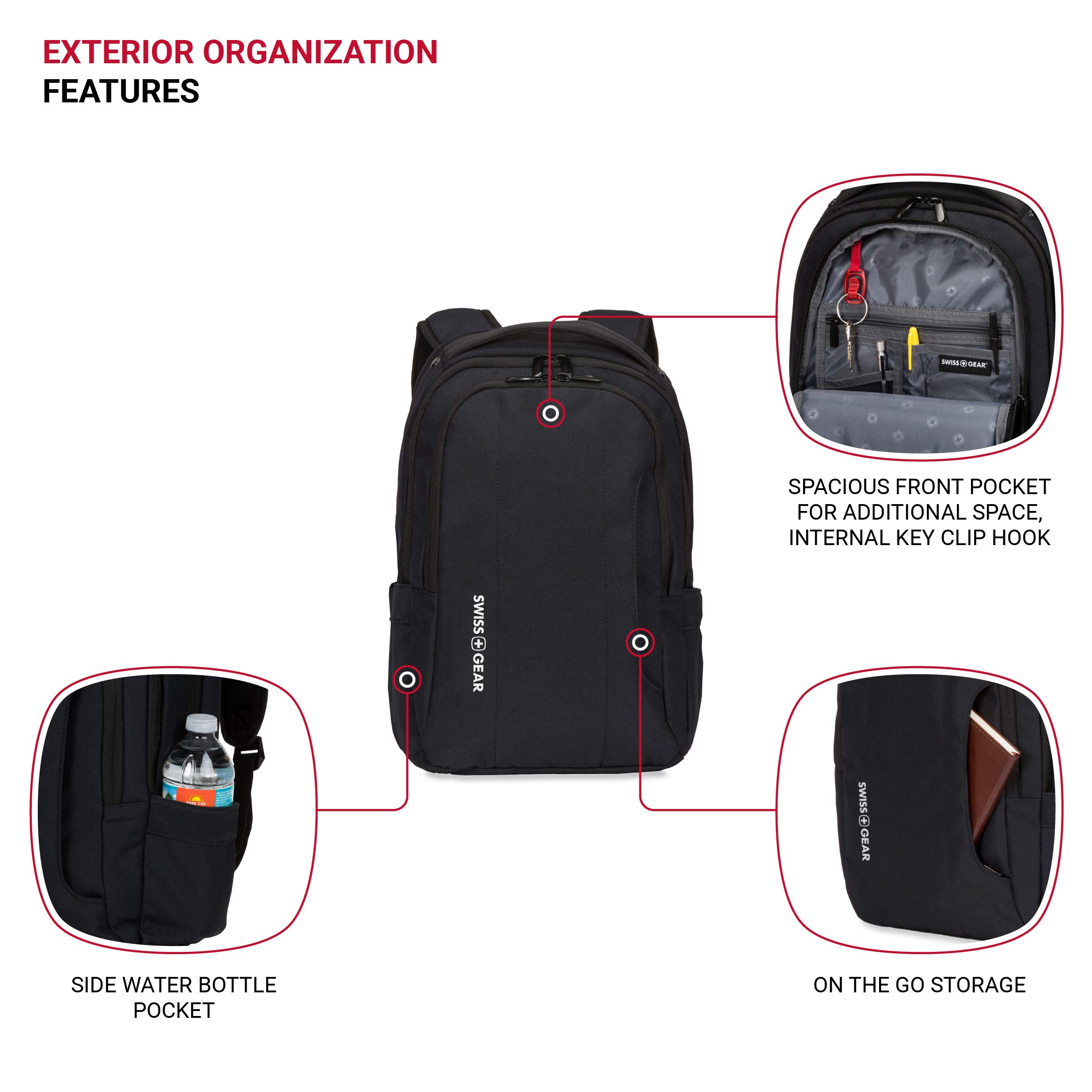 swissgear-3573-compact-laptop-backpack-black-white image 3