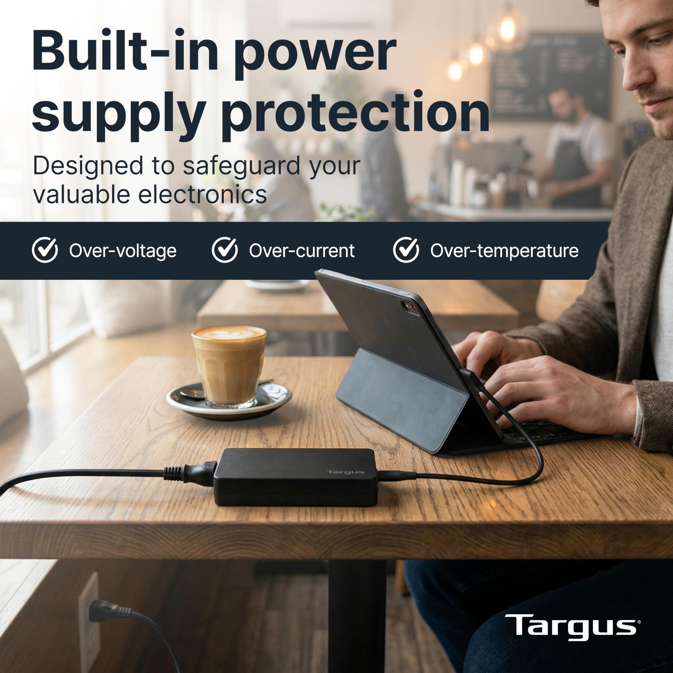 targus-100w-universal-usb-c-legacy-charger-apm108tt-5-interchangeable-tips-for-d image 4