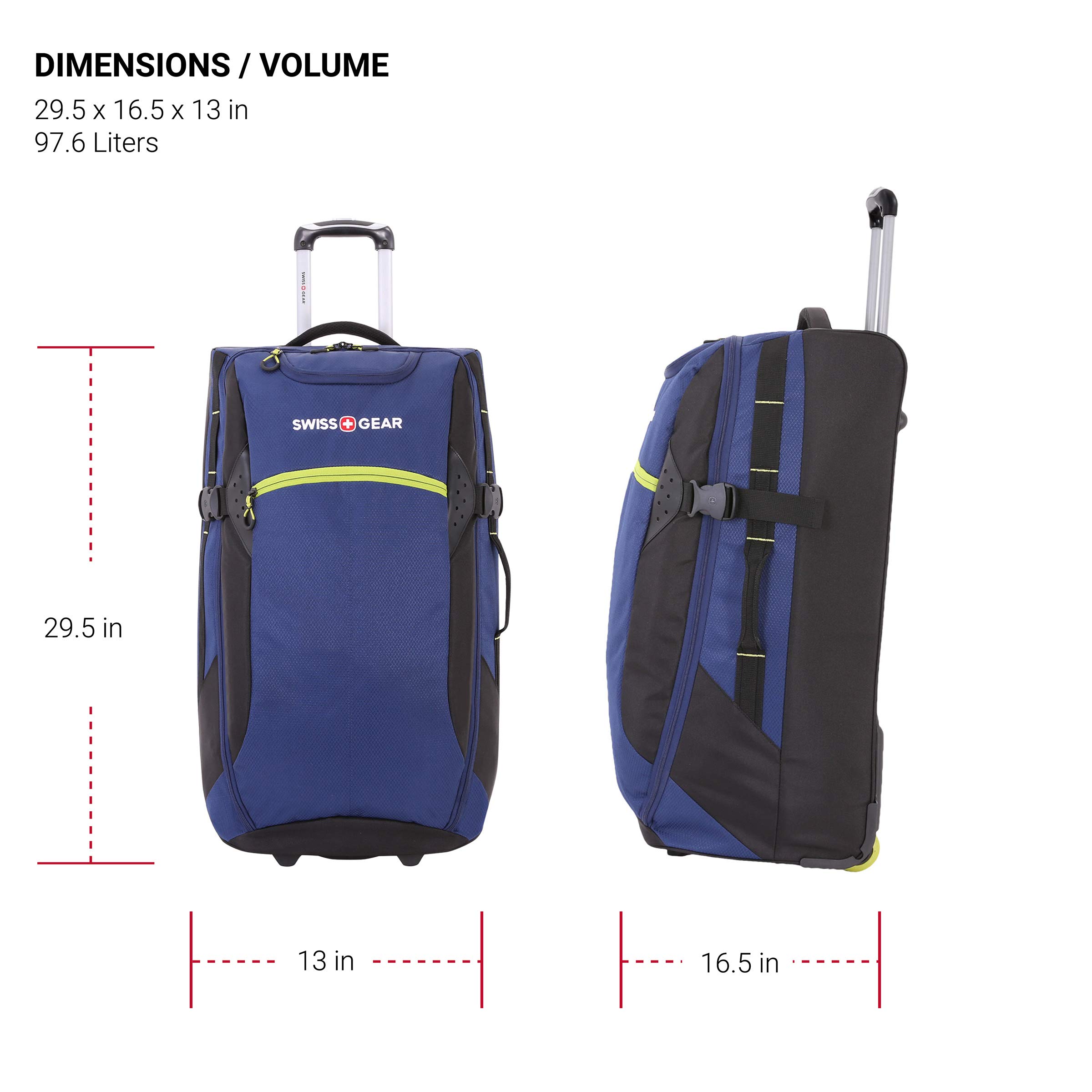 swissgear-apex-exec-wheeled-rolling-duffel-8-day-capacity-soft-shell-blue-green image 5