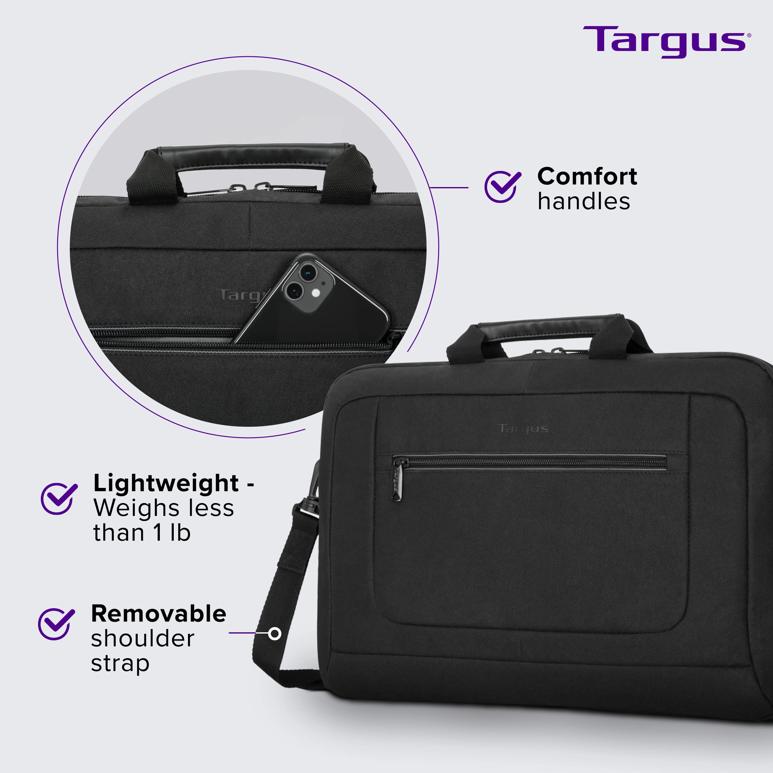 targus-classic-commuter-slimcase-15-6-lightweight-messenger-bag-with-water-resis image 4