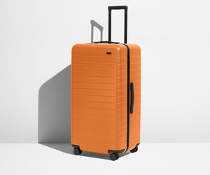 away-the-trunk-in-sorbet-orange-large-checked-suitcase image 2