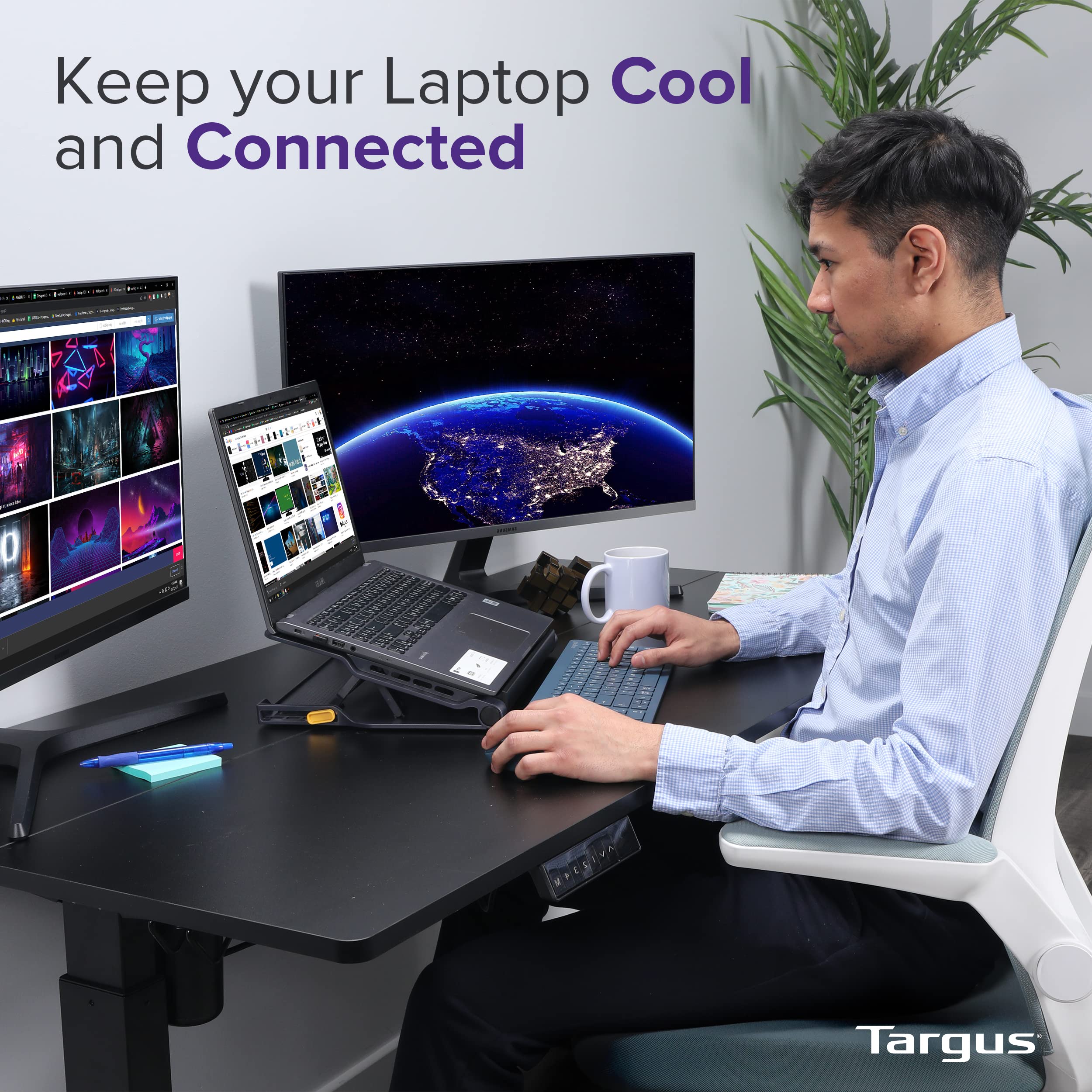 targus-17-laptop-cooling-pad-with-dual-fans-and-4-port-usb-hub-awe81us image 2