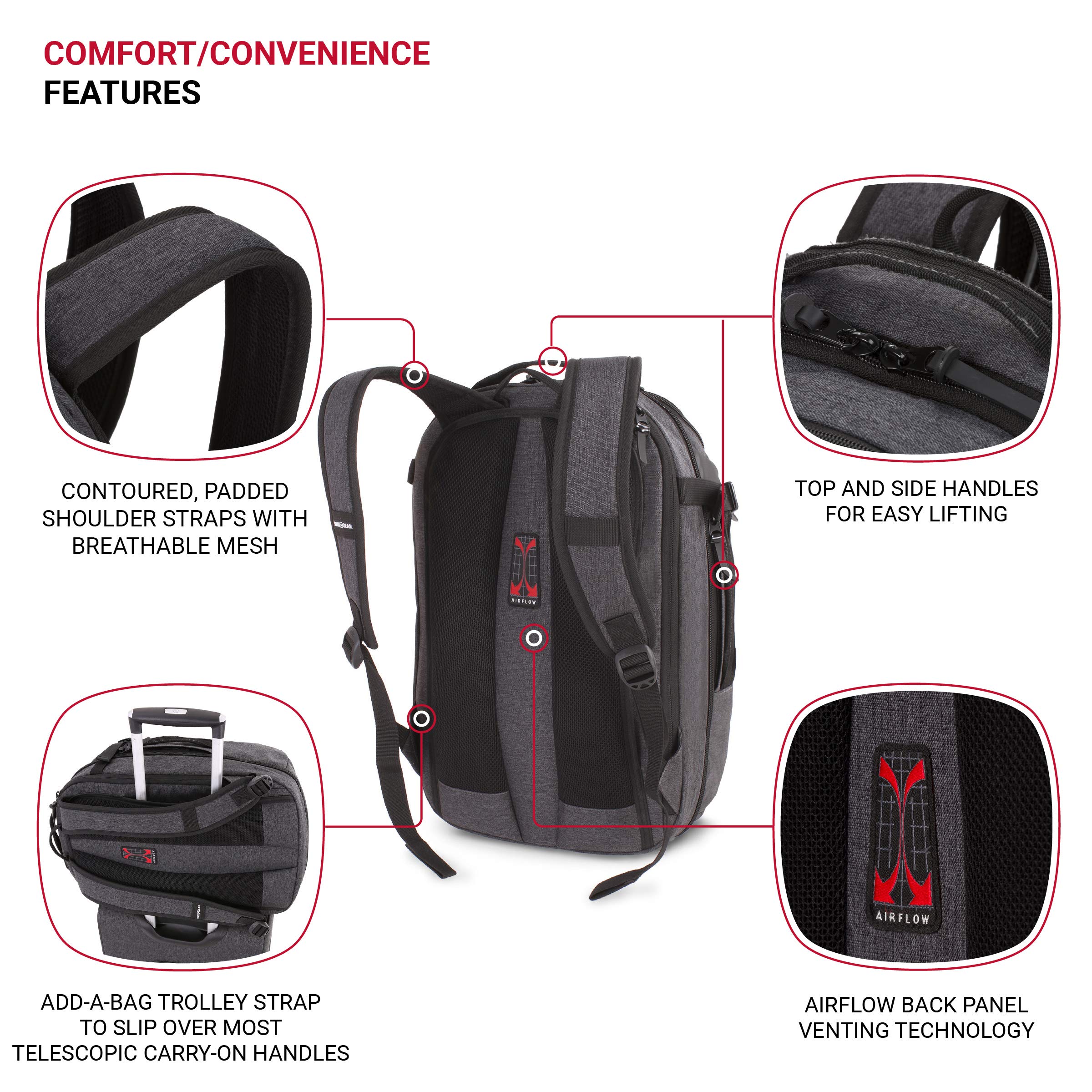 swissgear-hybrid-travel-laptop-backpack-heather-grey-18-24-6l image 2
