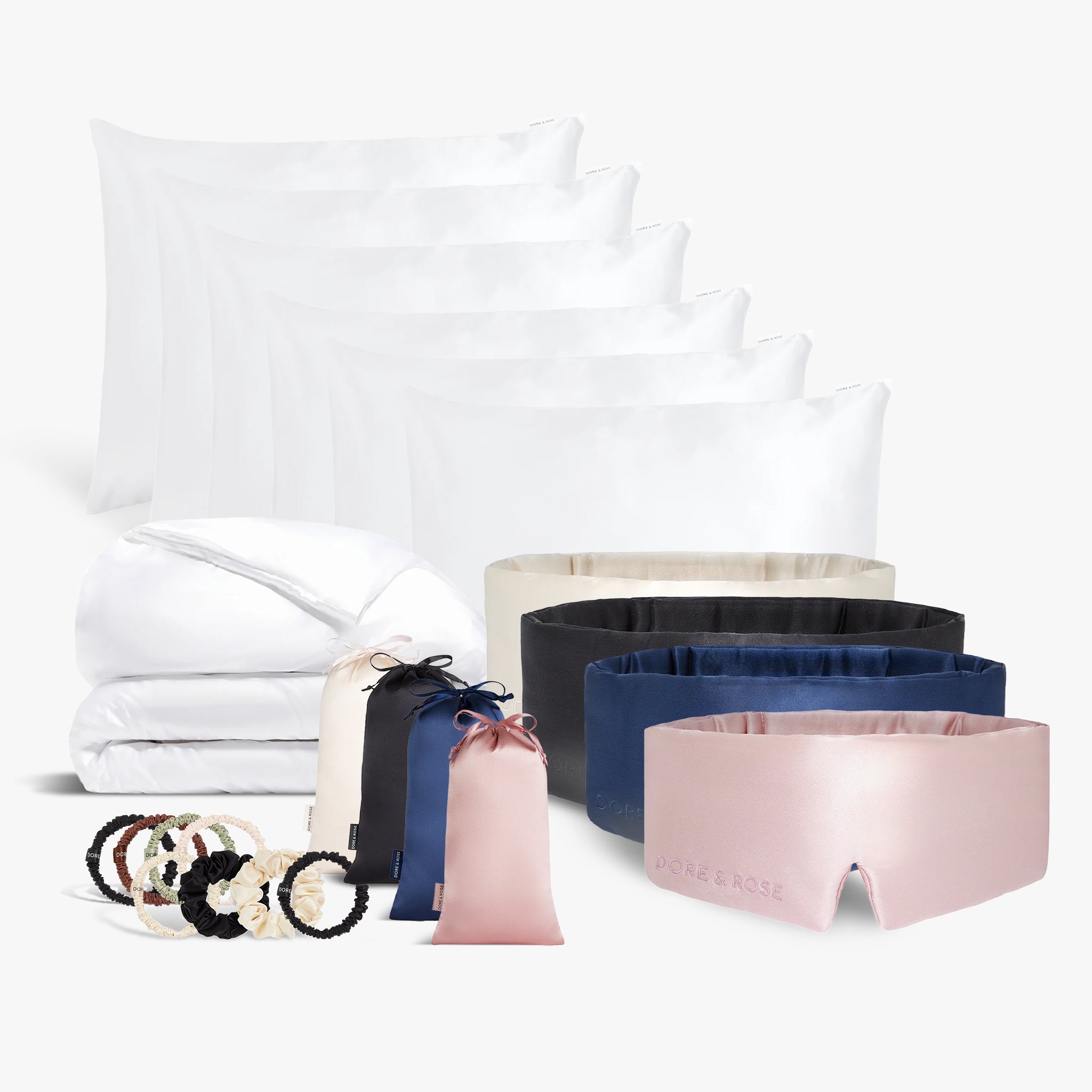 dore-rose-family-bundle-silk-pillowcases-sleep-essentials image 1