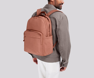 away-large-featherlight-backpack-in-clay-pink-travel-ready-laptop-backpack image 4