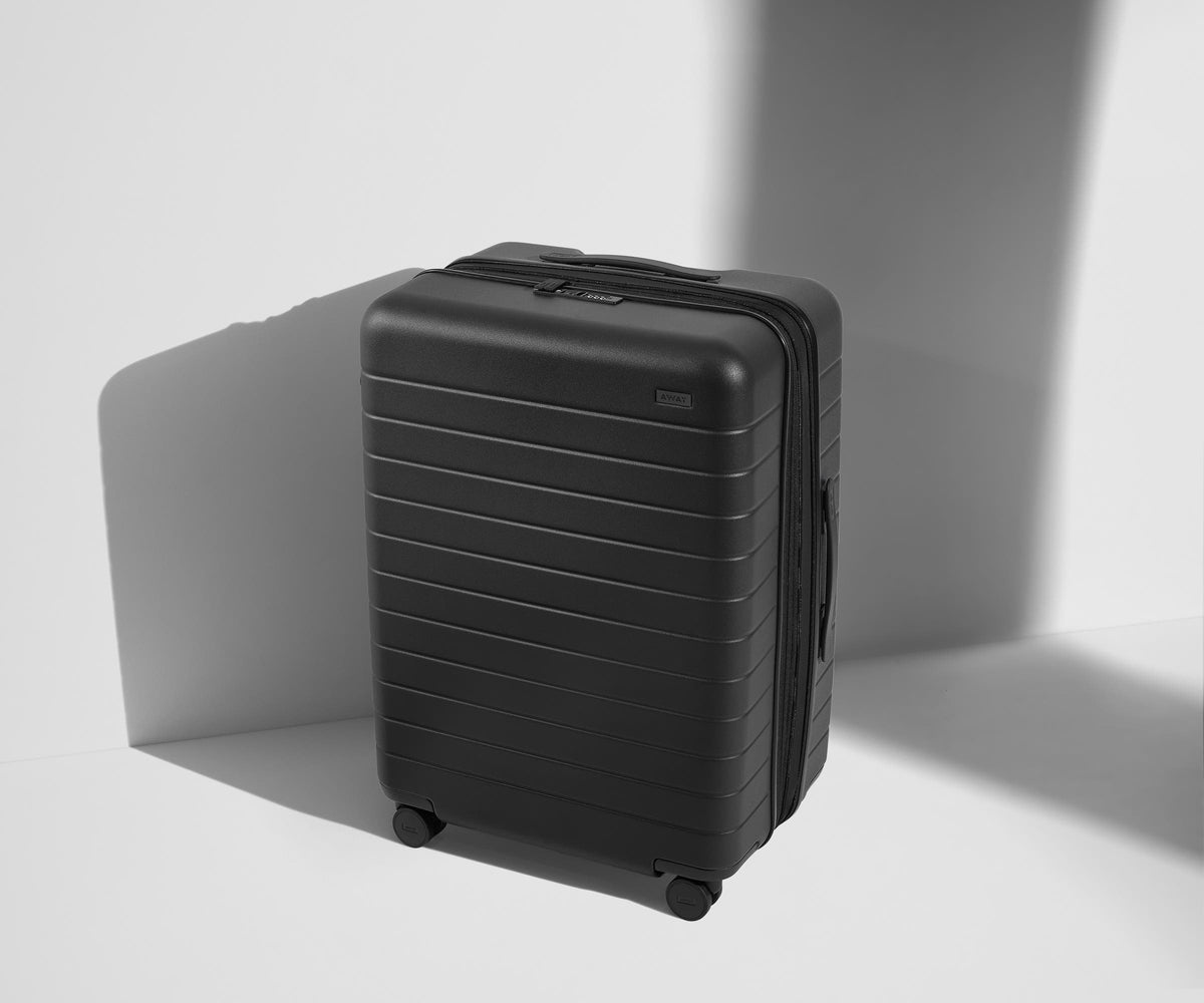 away-the-medium-flex-in-jet-black-expandable-hardside-checked-suitcase image 1