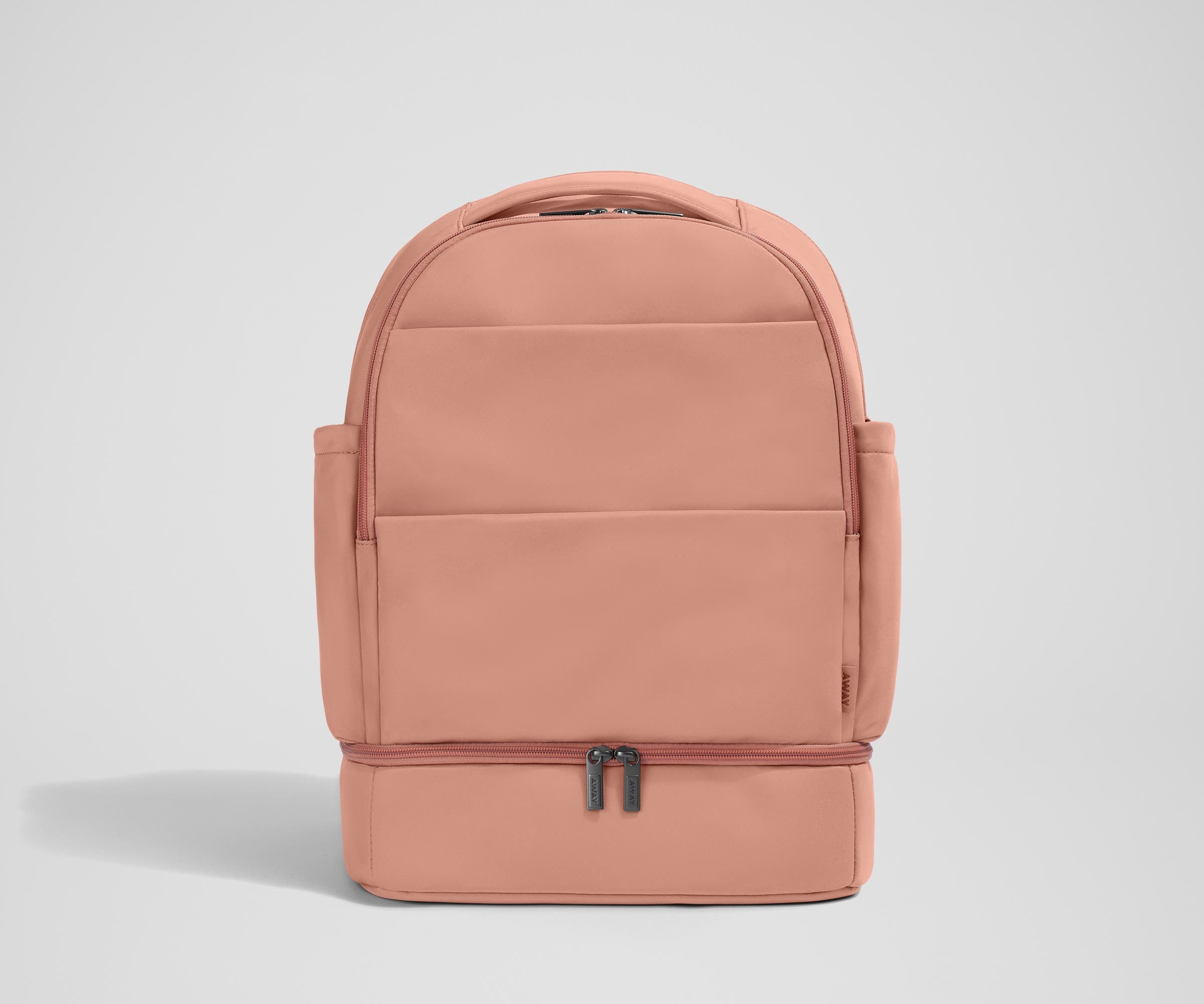 away-double-diaper-backpack-in-clay-pink-23l-travel-diaper-bag-with-two-compartm image 2