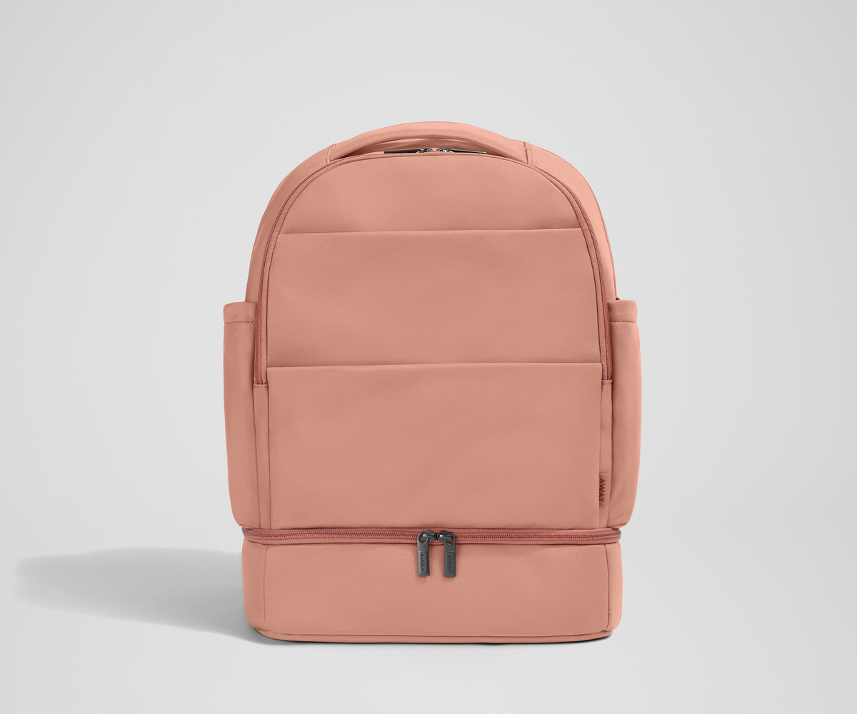 away-double-diaper-backpack-in-clay-pink-23l-travel-diaper-bag-with-two-compartm image 1