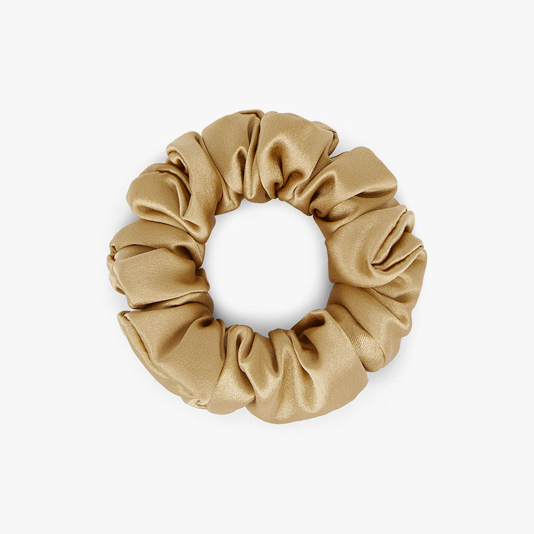 dore-rose-big-scrunchie-gold-silk-hair-tie-gentle-hold image 1