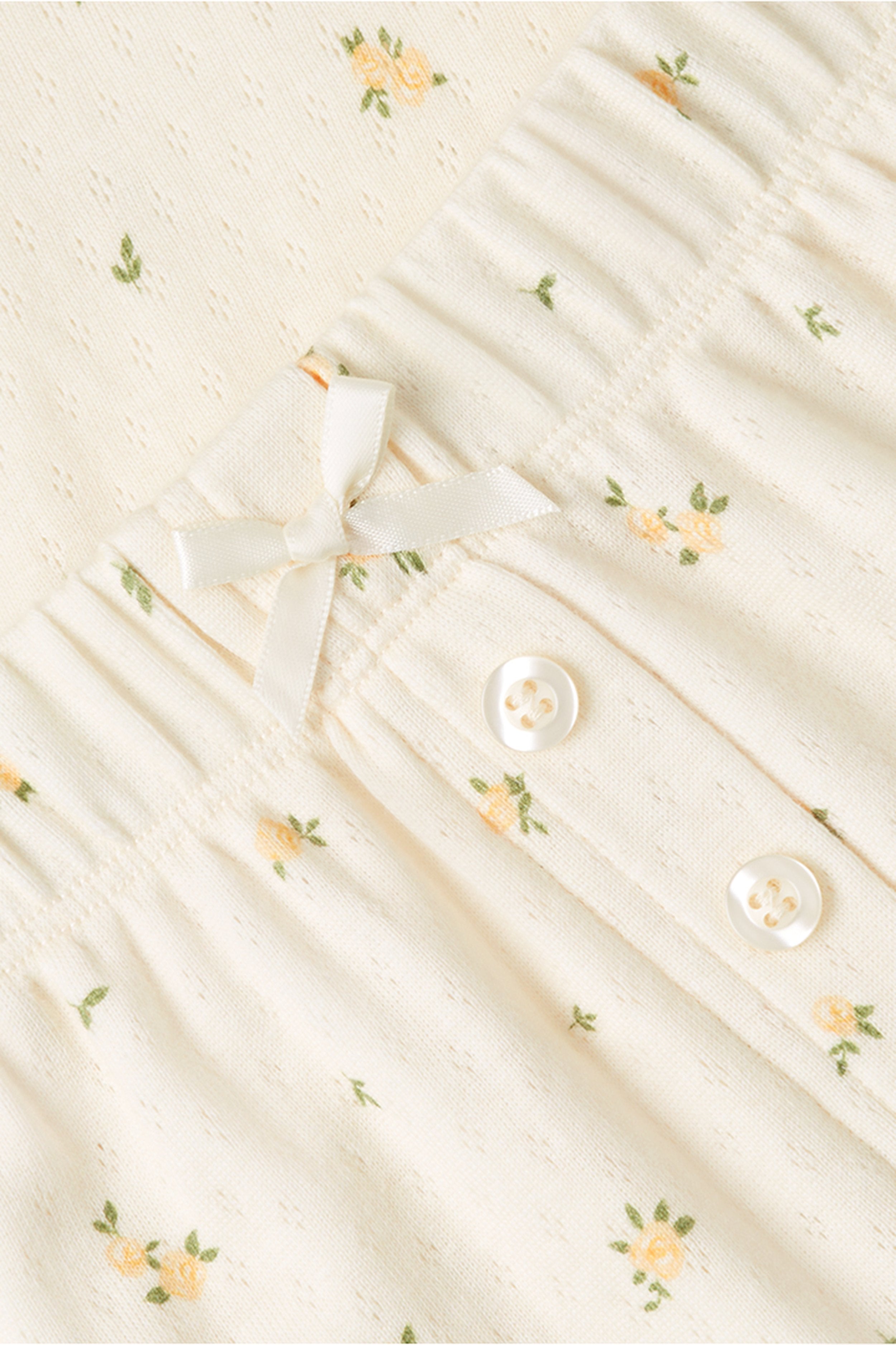 dore-rose-pointelle-baby-tee-and-pants-set-breathable-sleepwear-with-satin-bows image 6