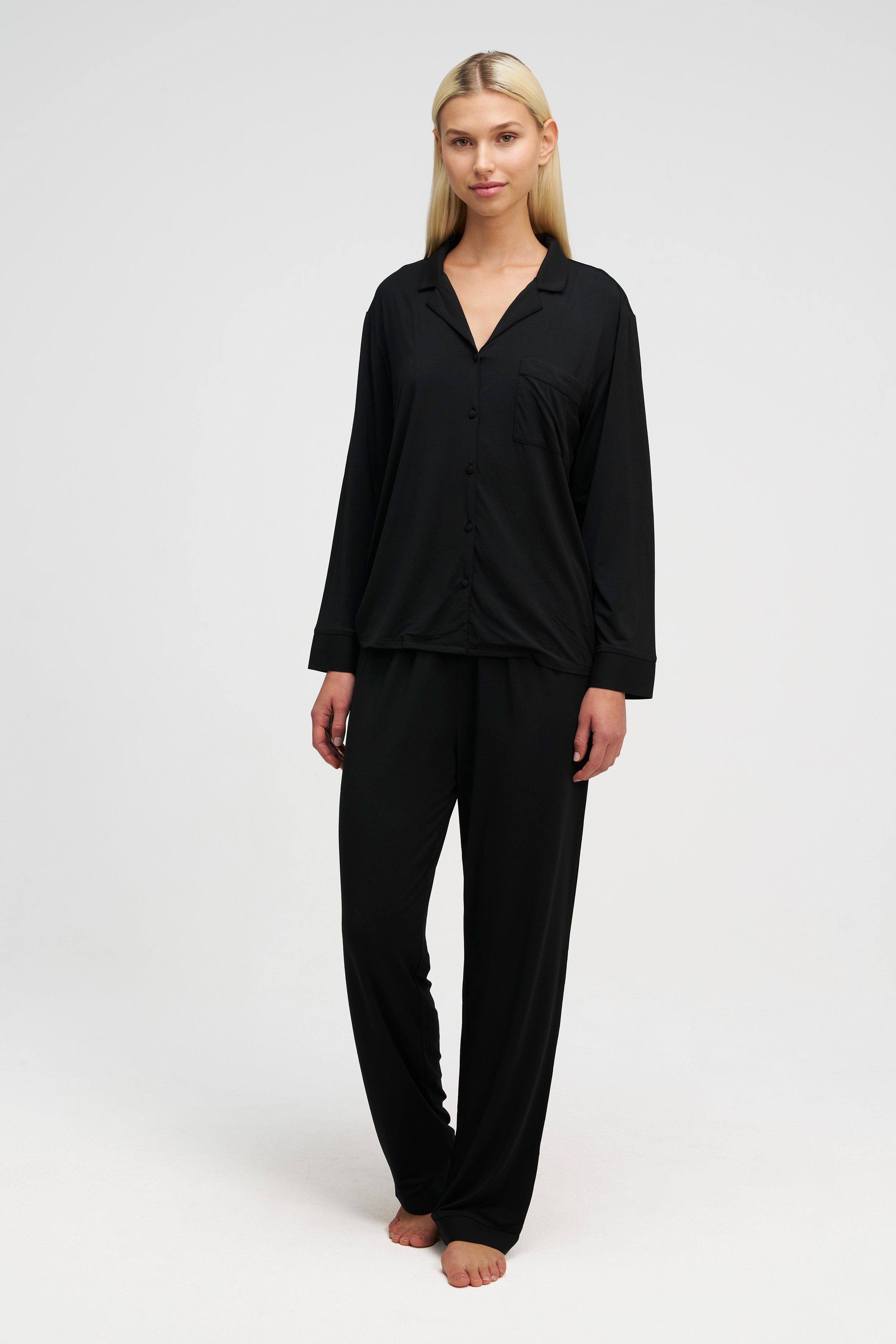 dore-rose-long-tencel-pj-set-new-softer-fabric-lightweight-breathable image 1