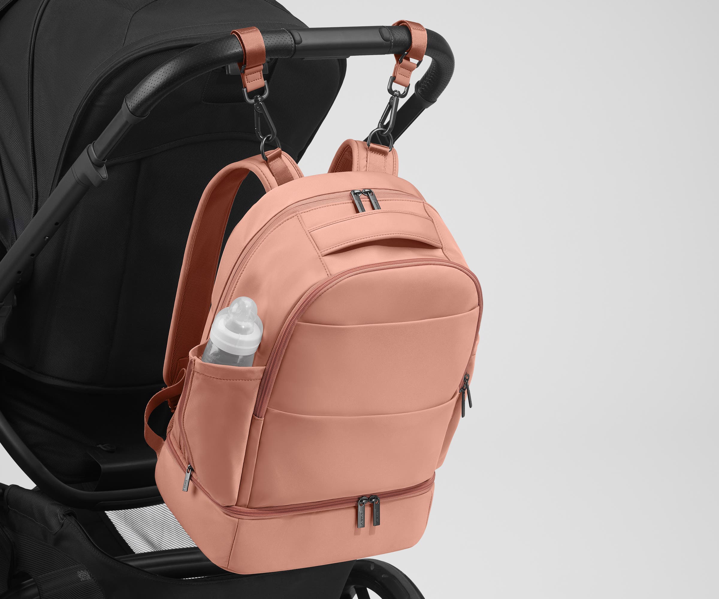 away-double-diaper-backpack-in-clay-pink-23l-travel-diaper-bag-with-two-compartm image 8