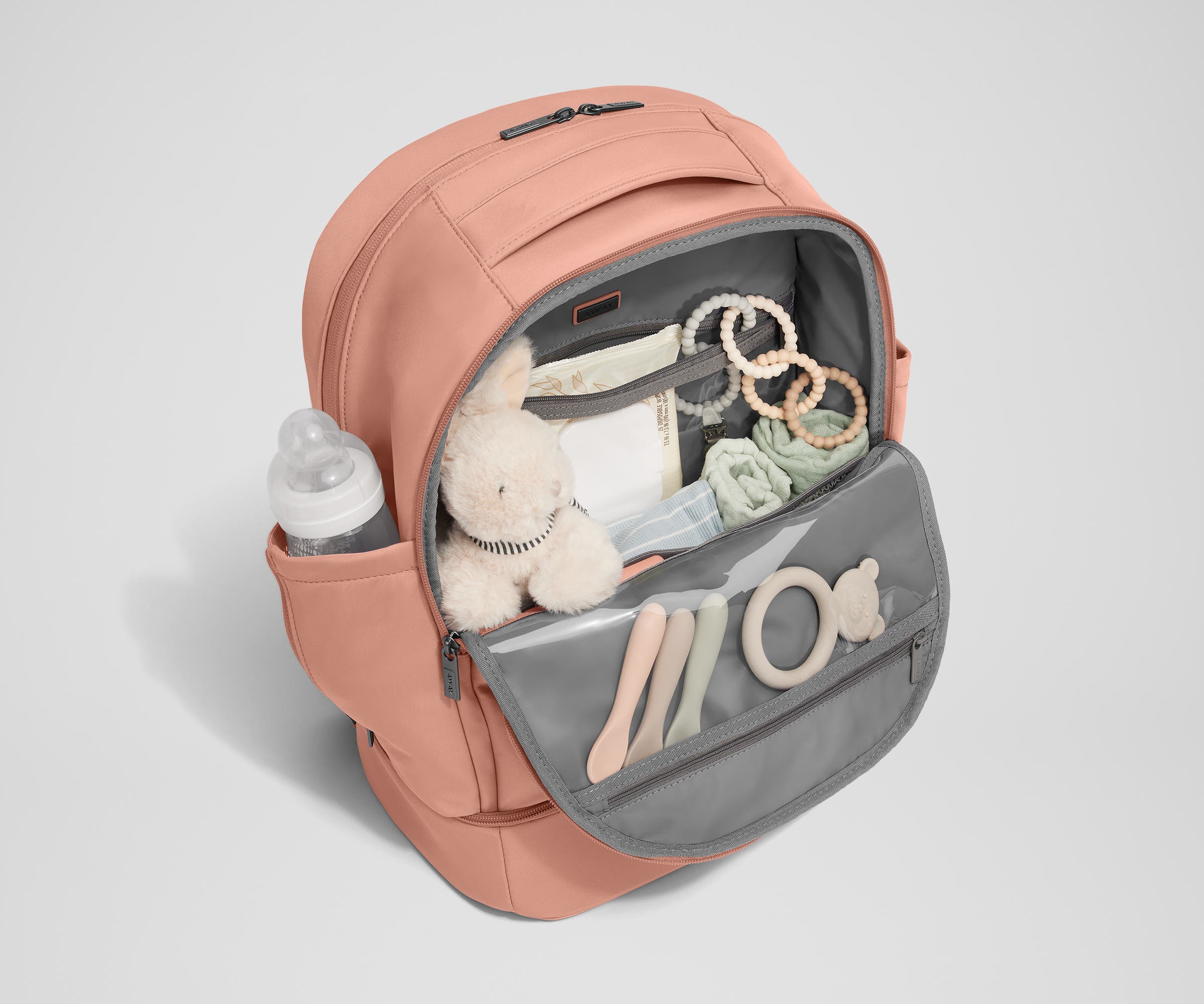 away-double-diaper-backpack-in-clay-pink-23l-travel-diaper-bag-with-two-compartm image 5
