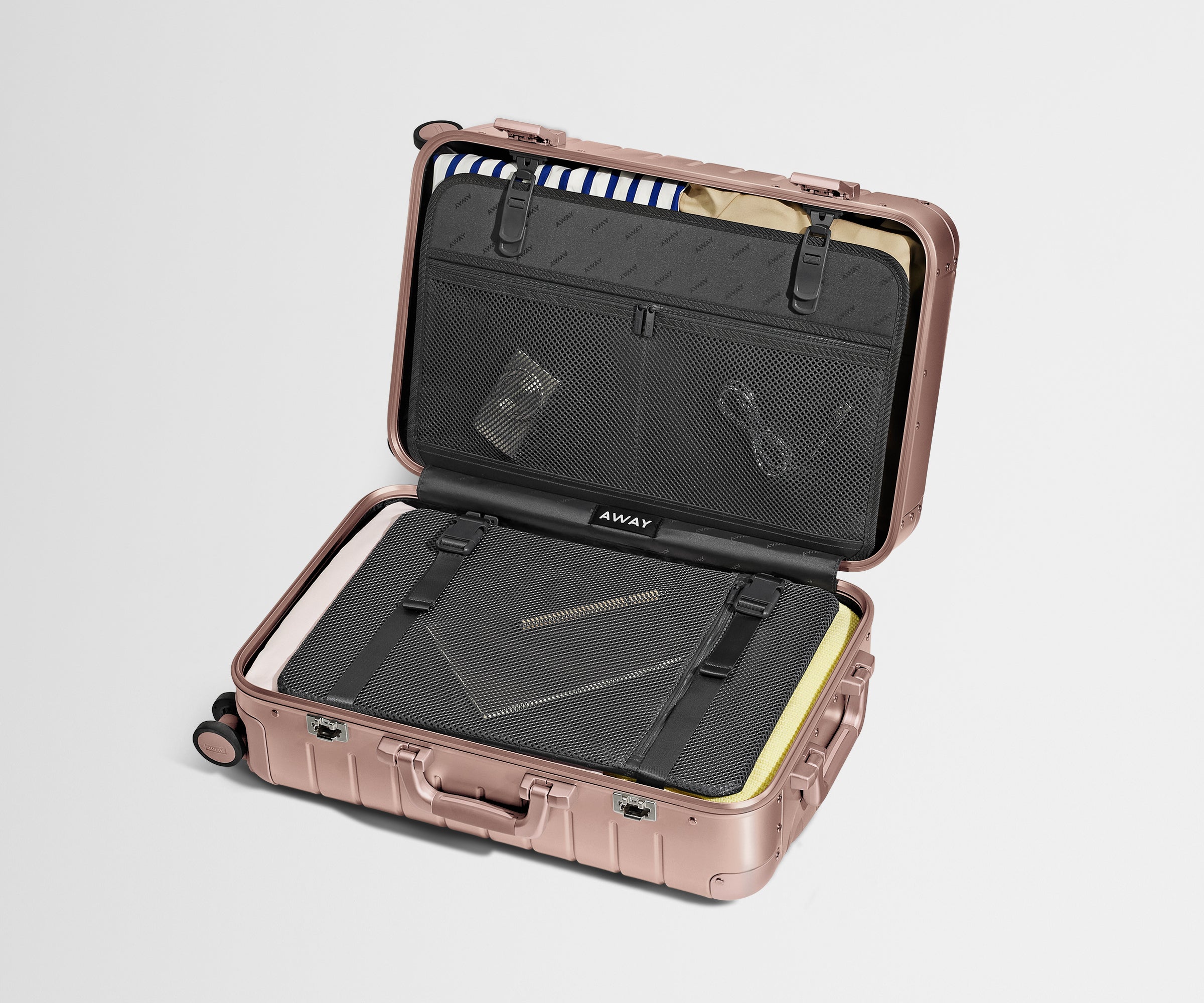 away-the-bigger-carry-on-aluminum-edition-rose-gold-360-spinner-suitcase image 4