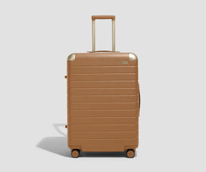away-the-aluminum-edge-medium-in-cognac-brown-hybrid-checked-luggage image 2