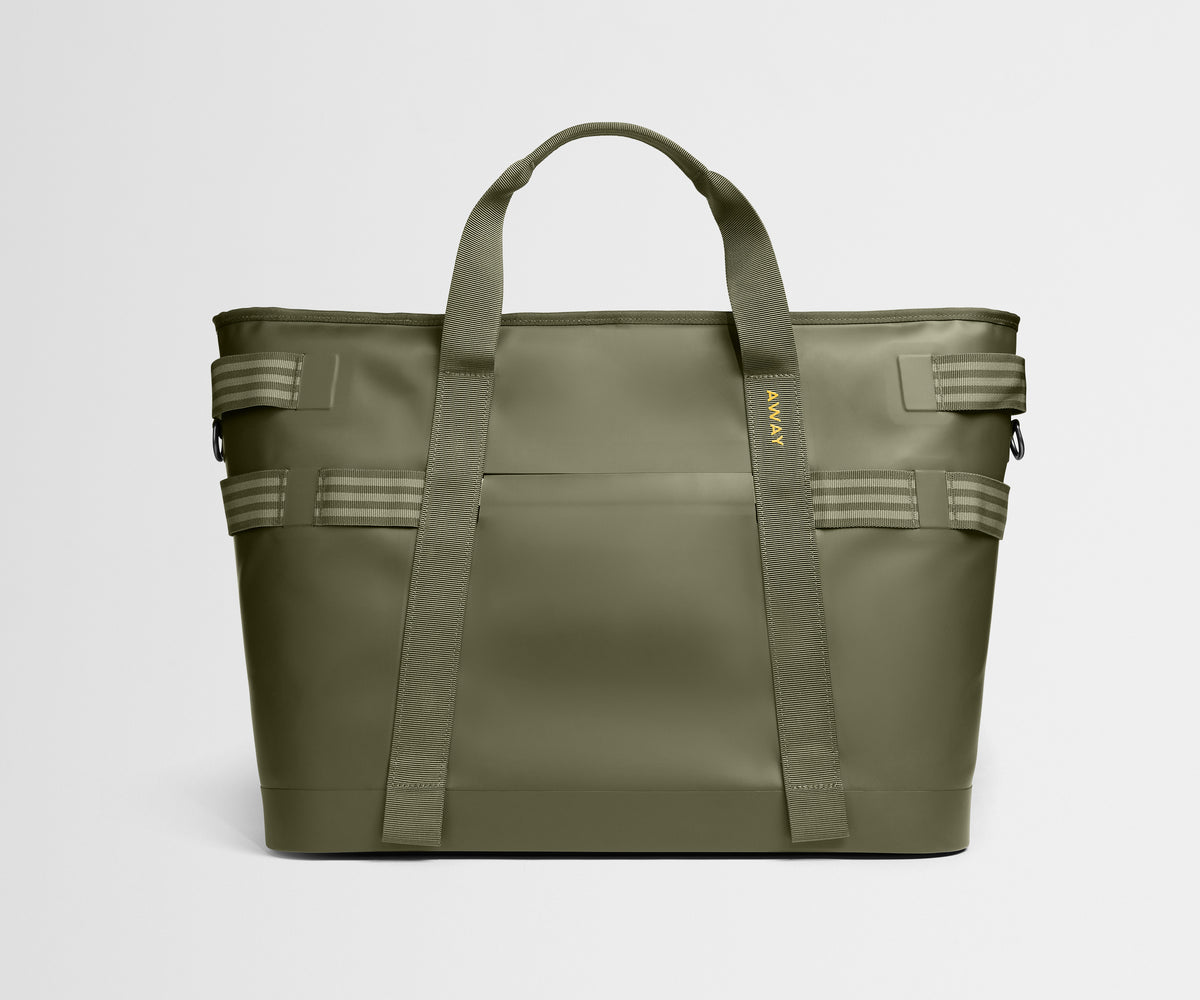 away-cooler-tote-in-olive-green-insulated-tote-for-beach-park-travel-stays-cold- image 1
