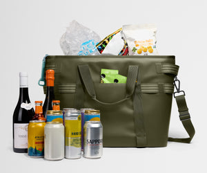 away-cooler-tote-in-olive-green-insulated-tote-for-beach-park-travel-stays-cold- image 4